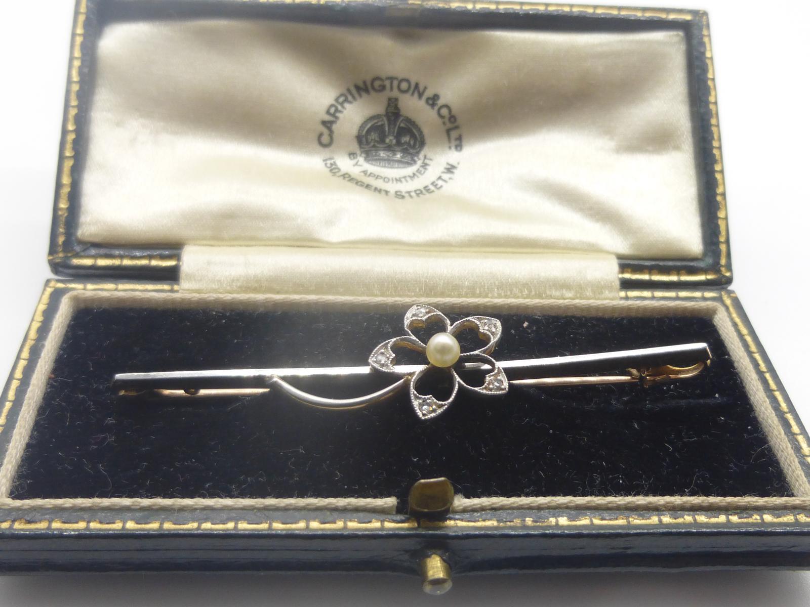 Pearl & Diamond Flower Brooch (1 of 8)