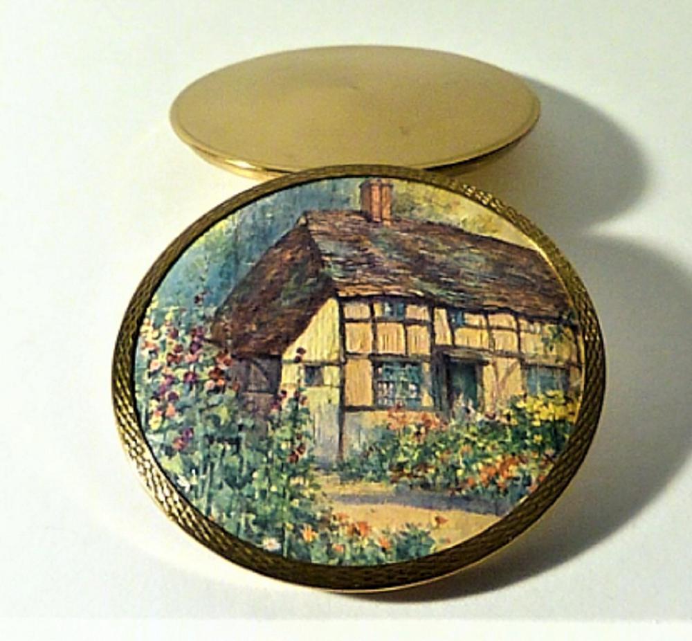 Rare Stratton Cottage Garden Powder Compact 1948 (1 of 6)