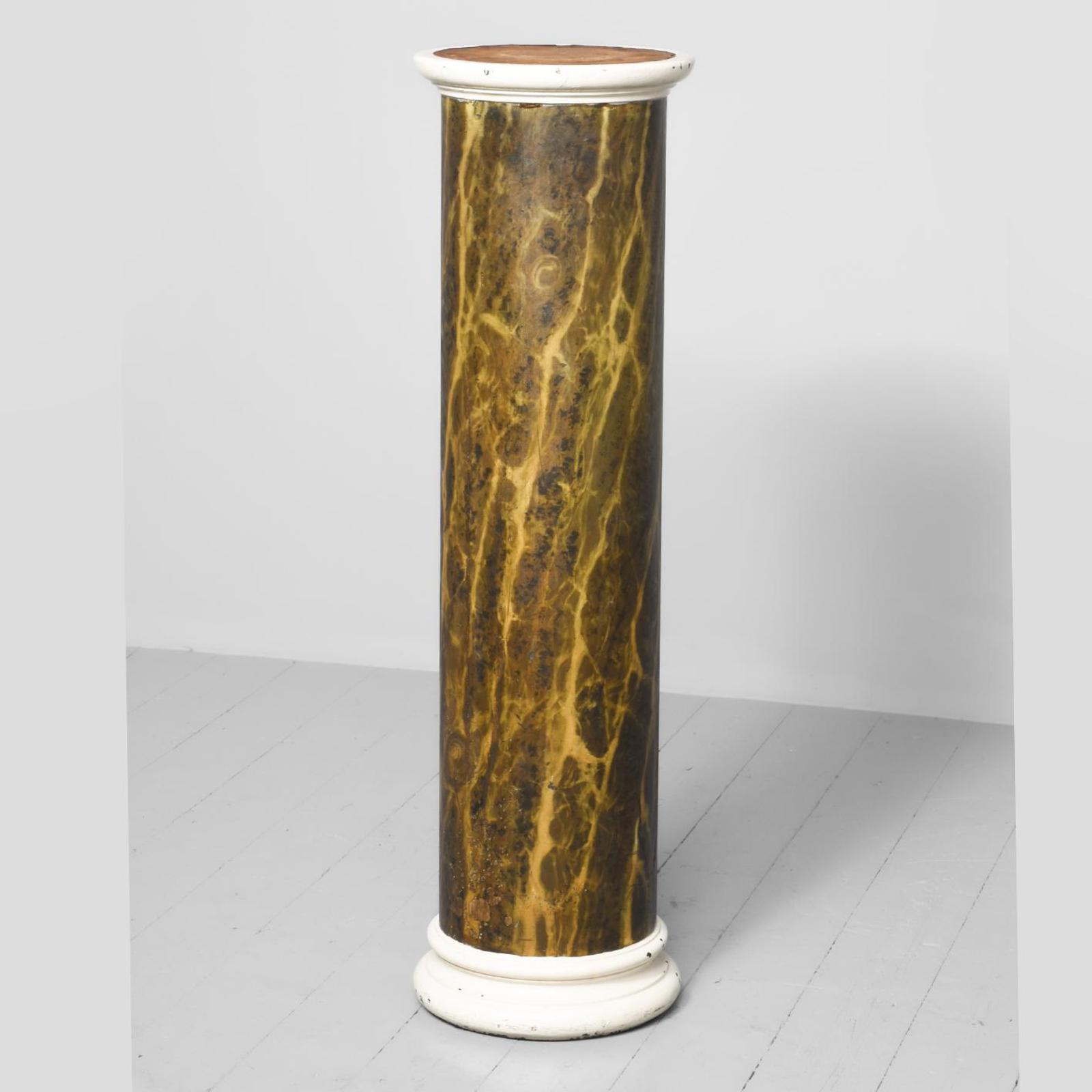 Circular Faux Marble Pedestal (1 of 5)