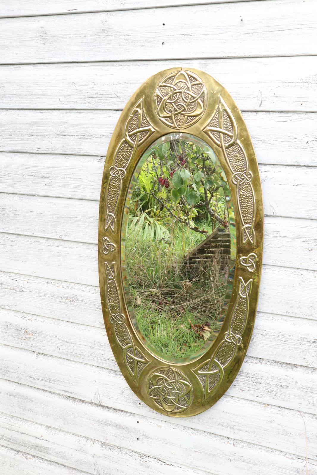 Arts & Crafts Movement Scottish / Glasgow School Large Oval Wall Mirror c.1900 (1 of 28)