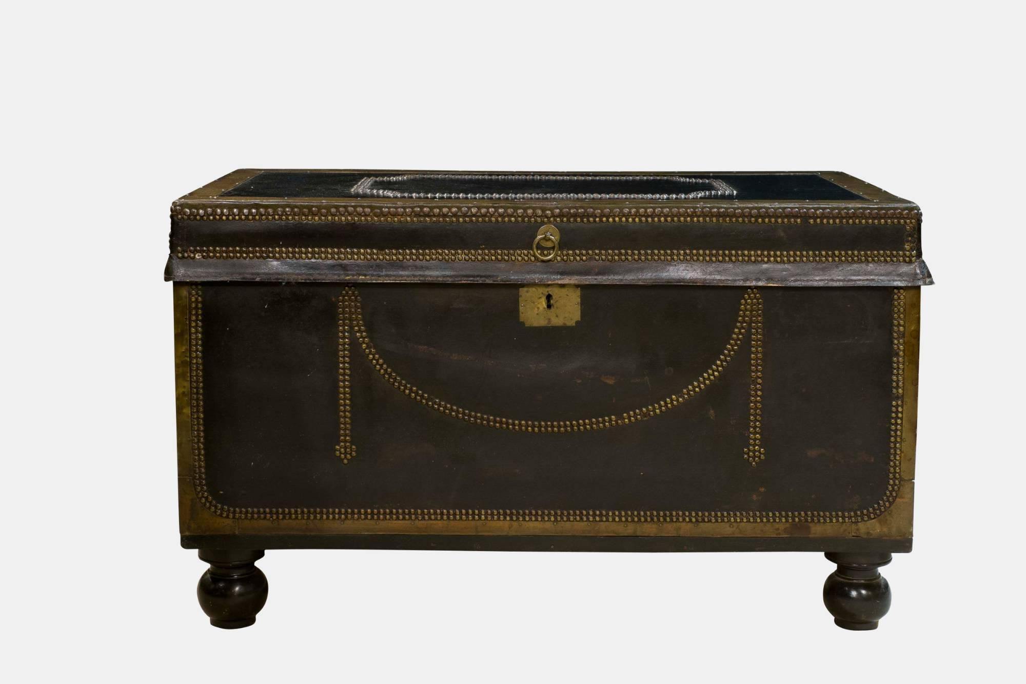 19th Century Leather and Brass Camphor Trunk (1 of 1) 19th Century Leather and Brass Camphor Trunk (1 of 1)