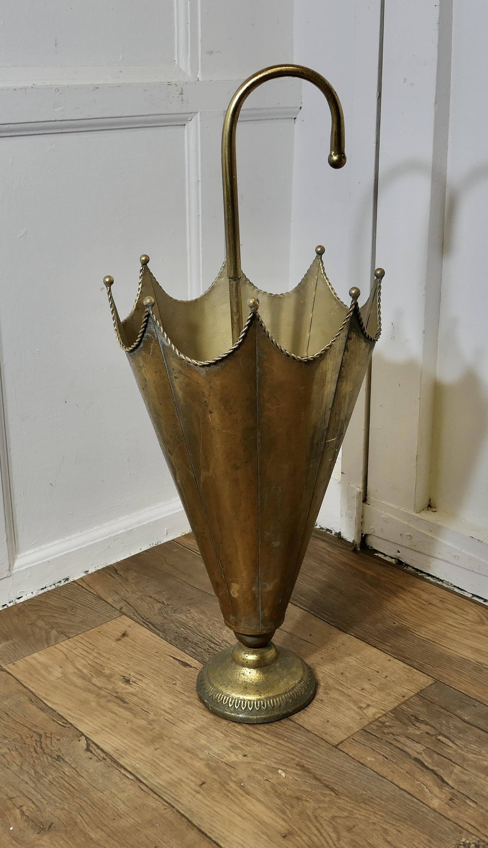 Umbrella Shaped Brass Umbrella Stand (1 of 5)