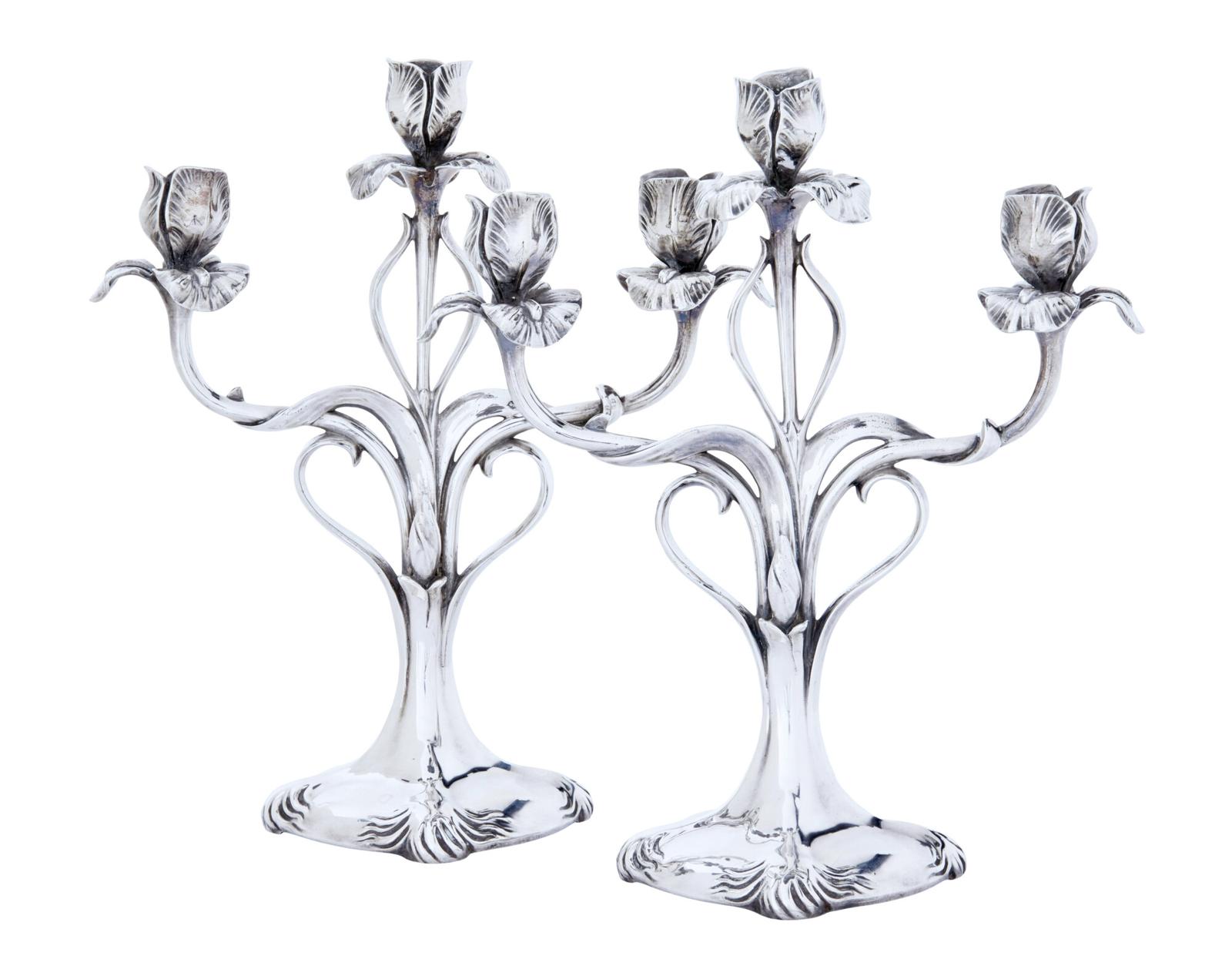 Pair of Silver Plate Candlesticks by Christofle (1 of 8) Pair of Silver Plate Candlesticks by Christofle (1 of 8)