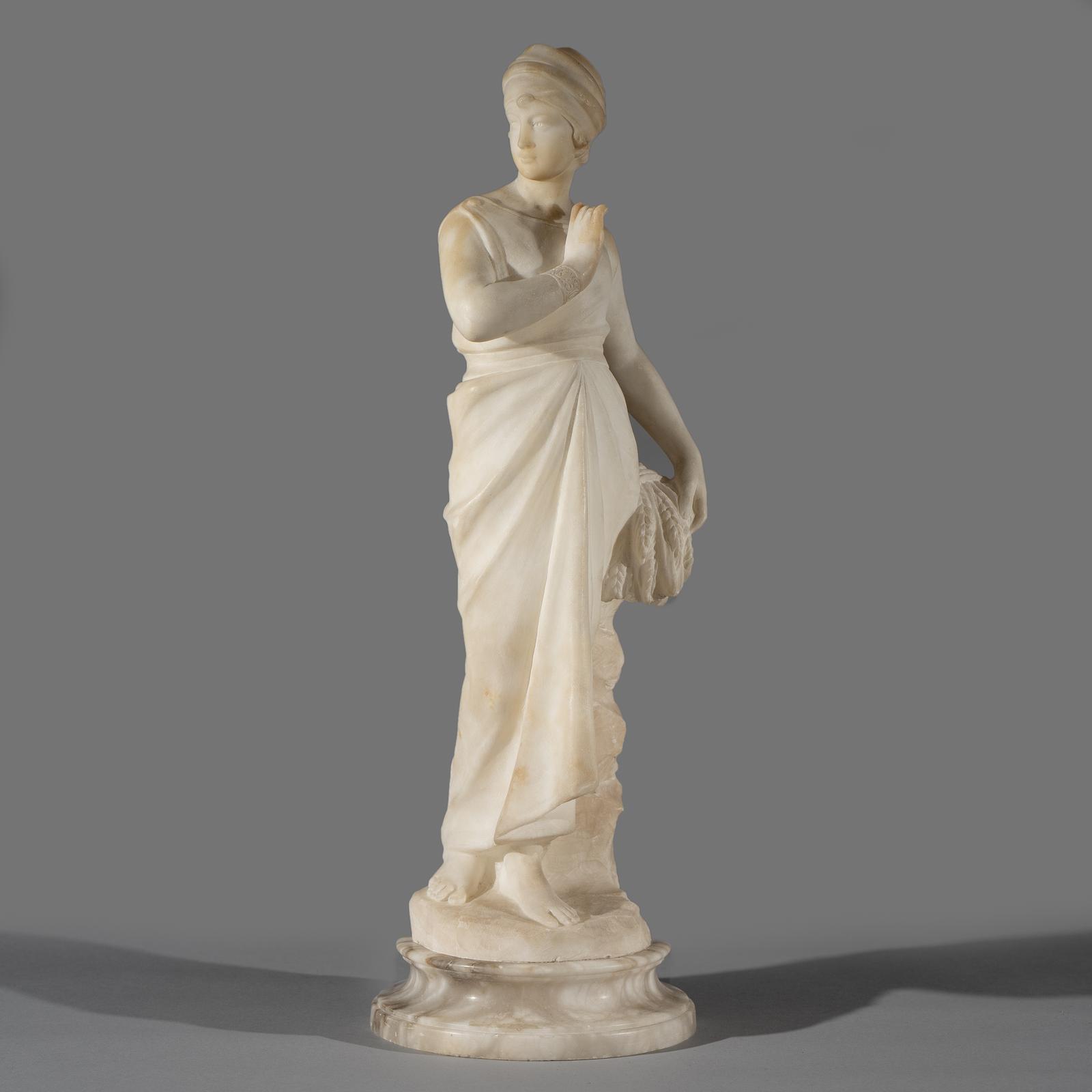 Italian Carved Alabaster Sculpture Of A Female Signed Pugi (1 of 7)