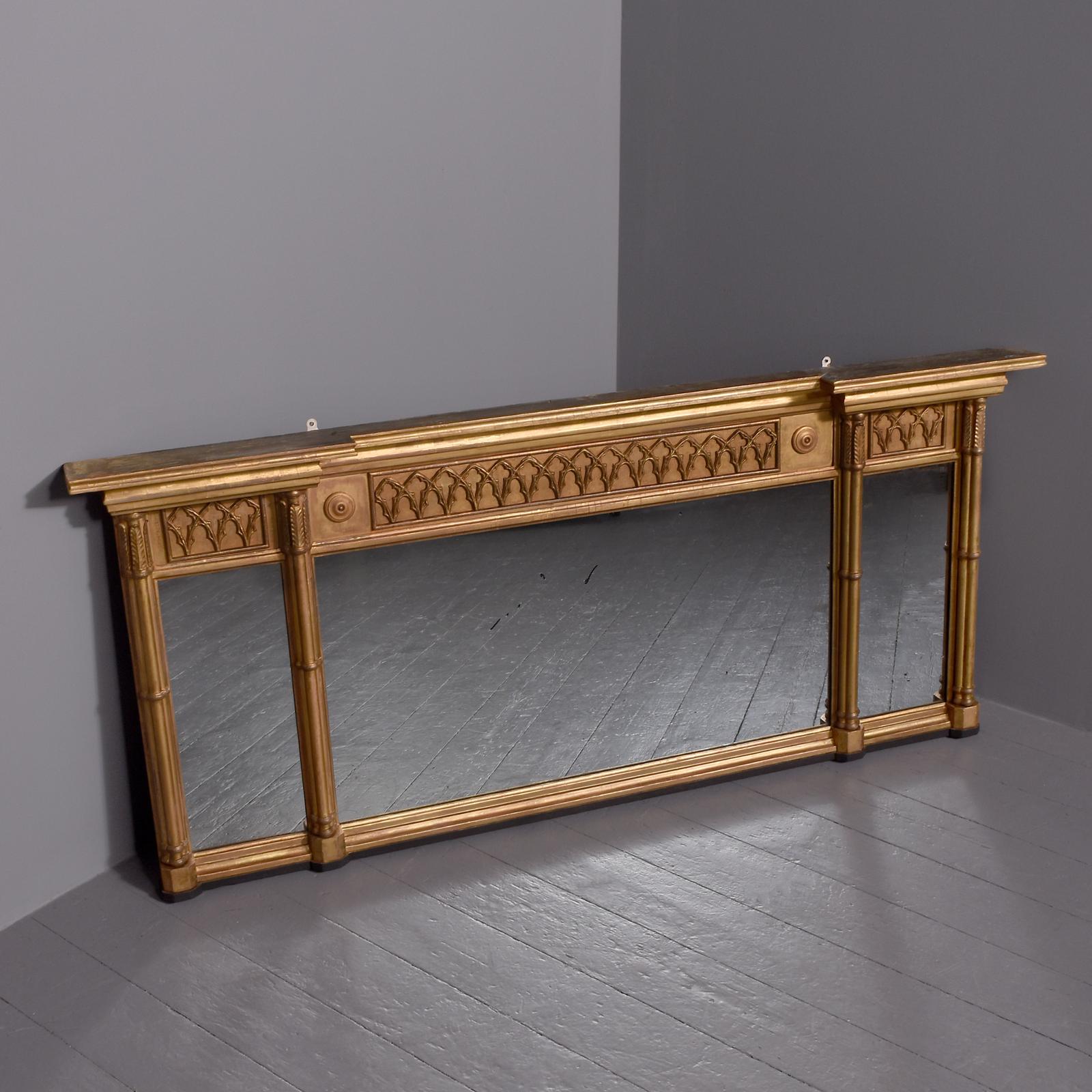 Regency Carved & Gilded Tryptic Overmantel Mirror (1 of 6)