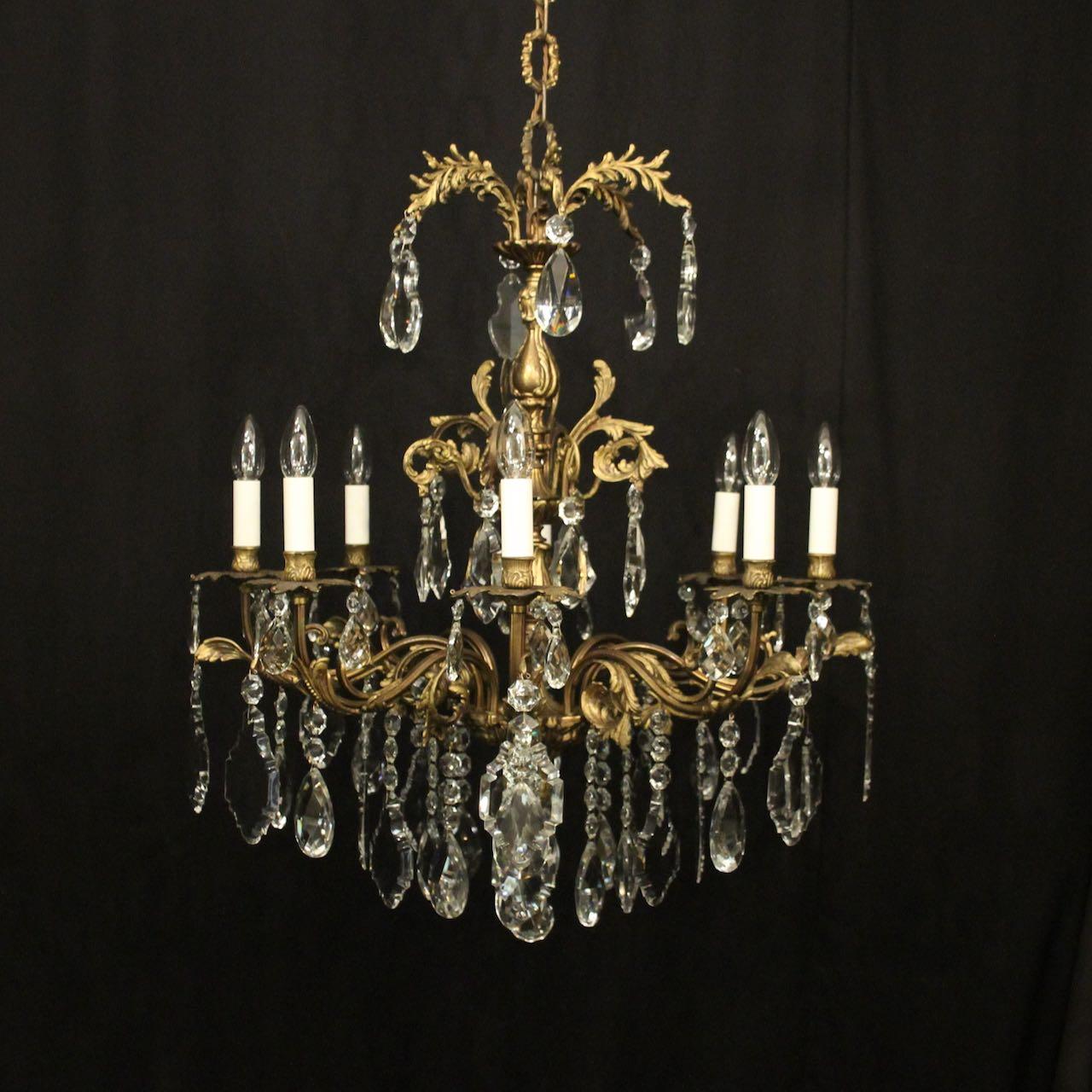 French Gilded Bronze 8 Light Antique Chandelier (1 of 10)