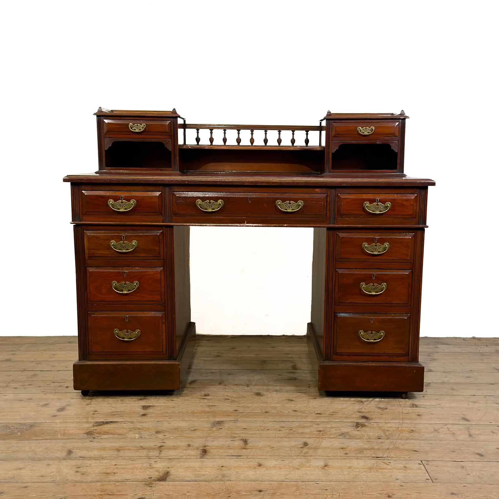 Antique Victorian Mahogany Pedestal Desk by Hobbs & Co. (1 of 10) Antique Victorian Mahogany Pedestal Desk by Hobbs & Co. (1 of 10)