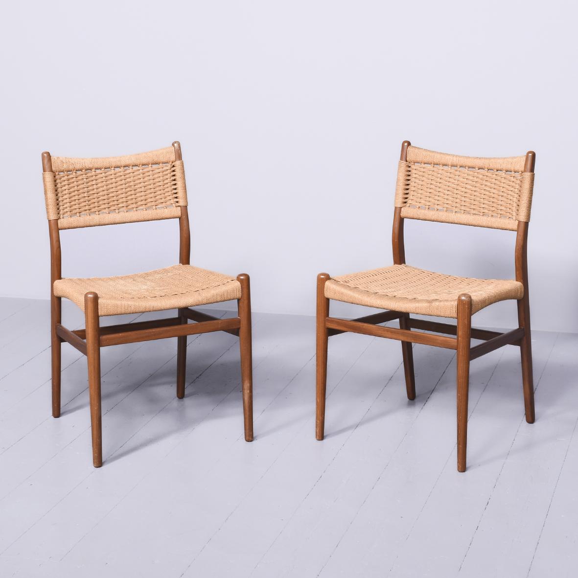 Pair of Retro Mahogany & Rattan Side Chairs (1 of 7)