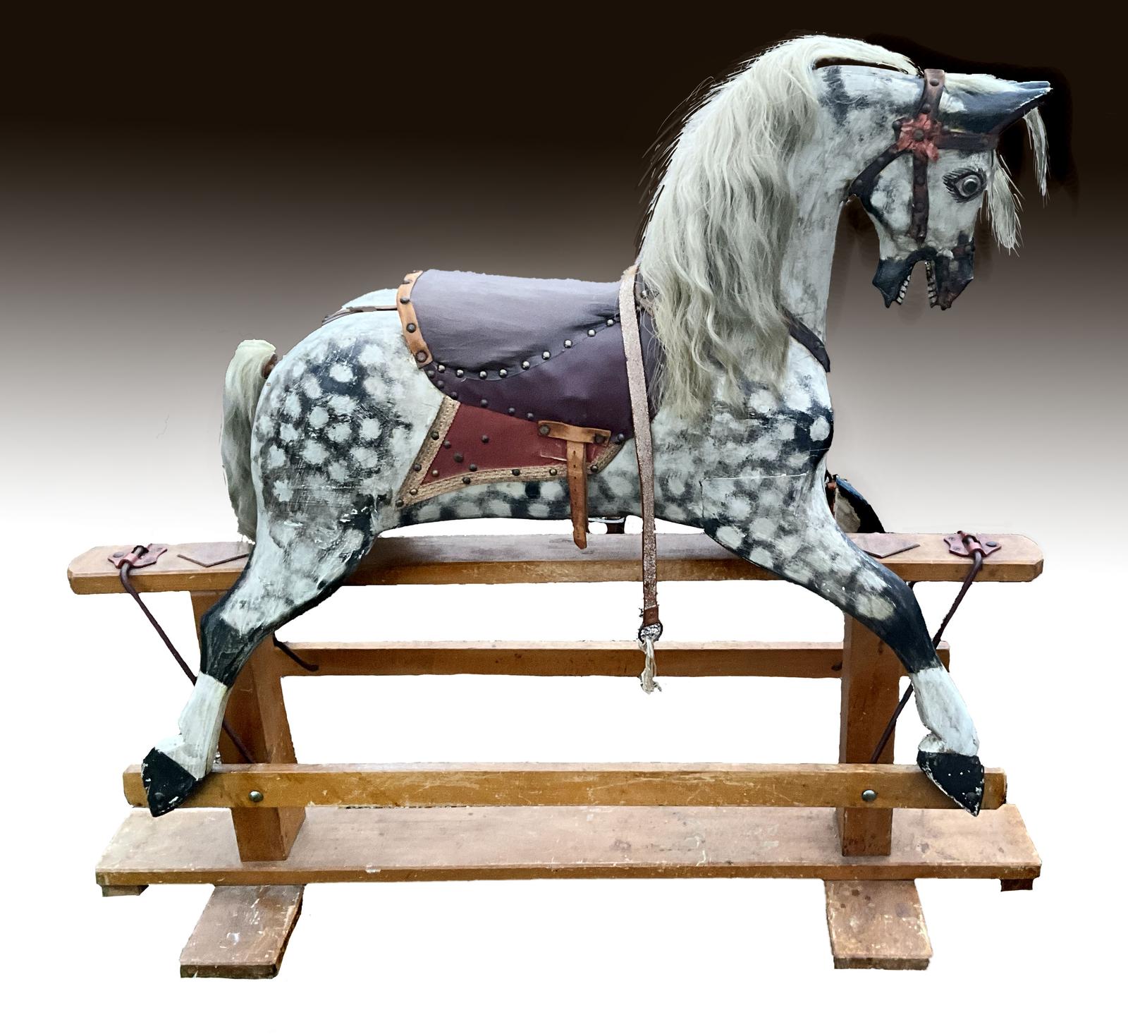 Splendid Antique Wooden Rocking Horse c.1900 (1 of 8)