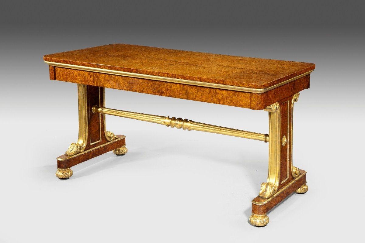 Amboyna & Gilt Library Table Attributed to Morel & Seddon (1 of 4)