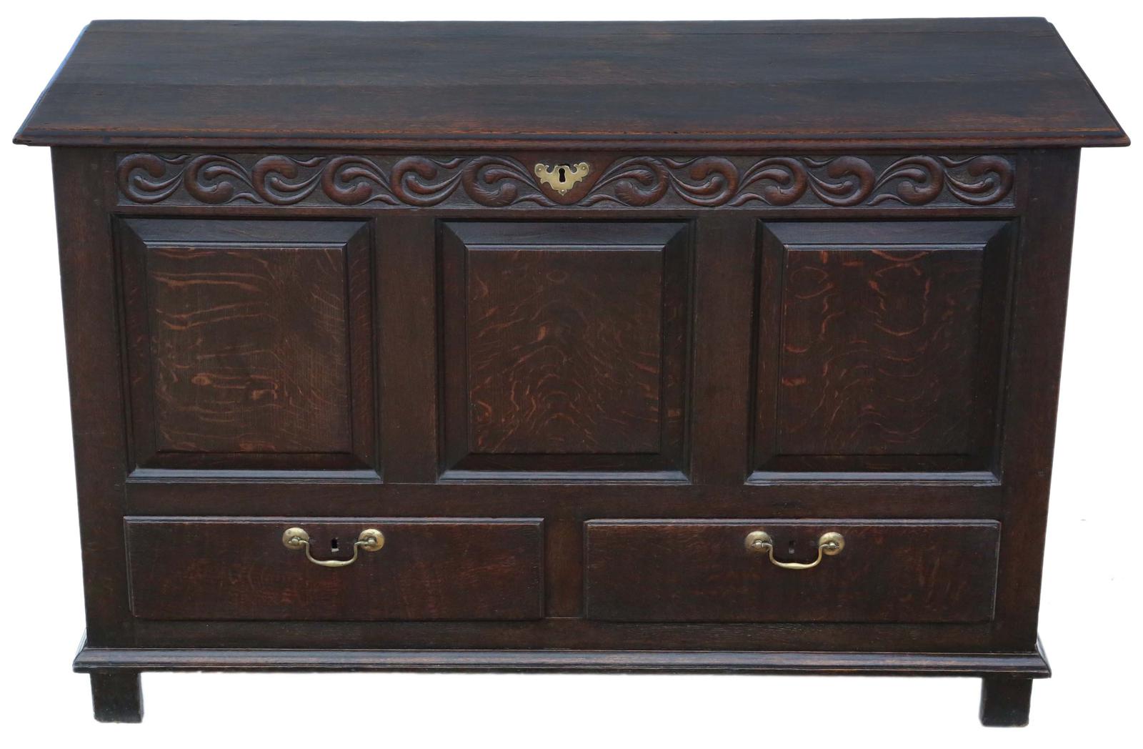 Georgian Oak Mule Chest Coffer 18th Century (1 of 13)