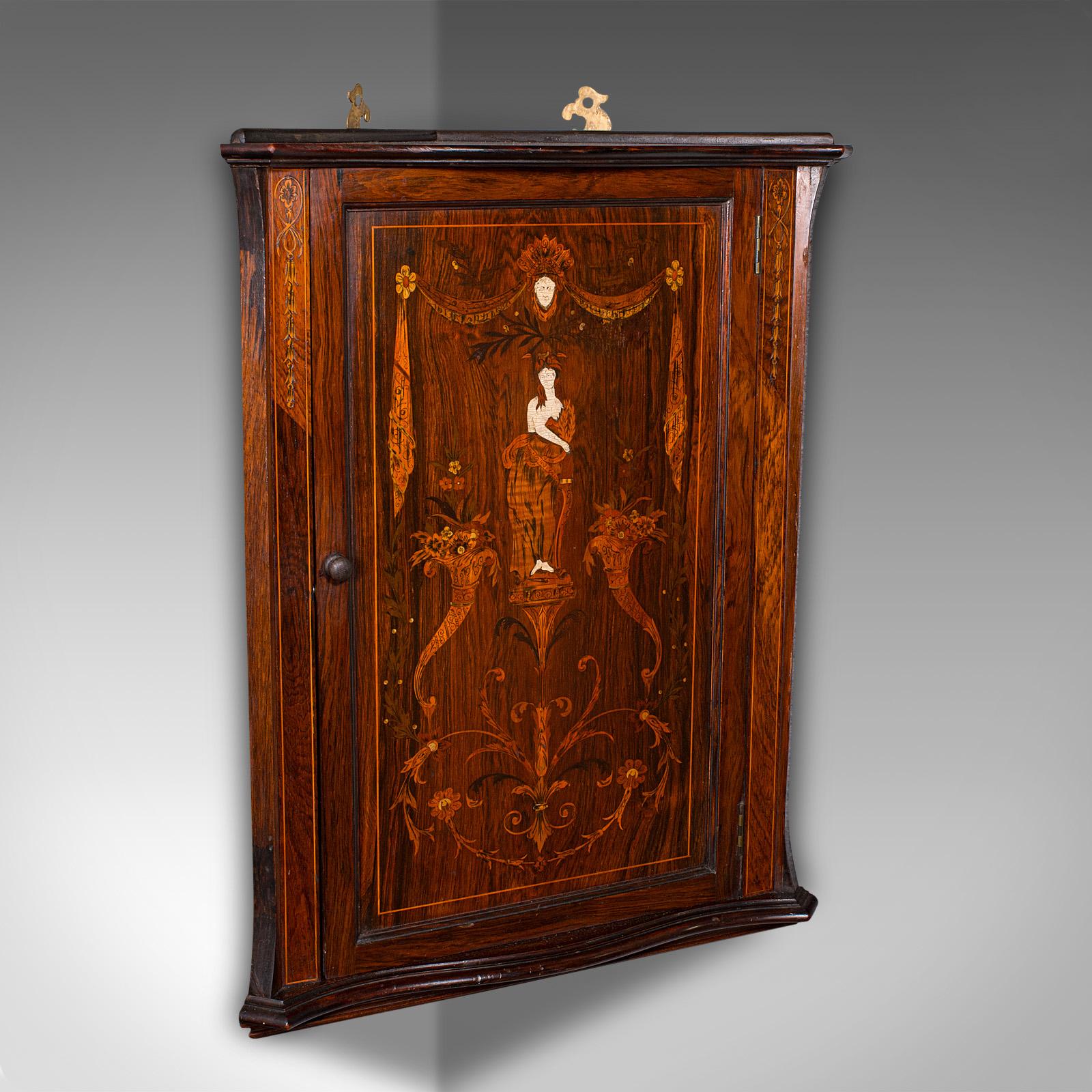 Small Antique Corner Cabinet, English, Georgian Revival, Cupboard, Edwardian (1 of 12)