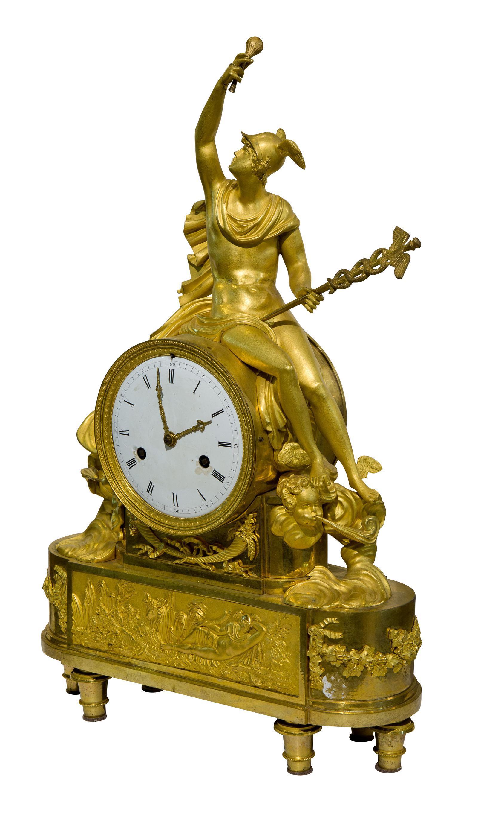 Fine French Empire Ormolu Mantel Clock (1 of 9) Fine French Empire Ormolu Mantel Clock (1 of 9)