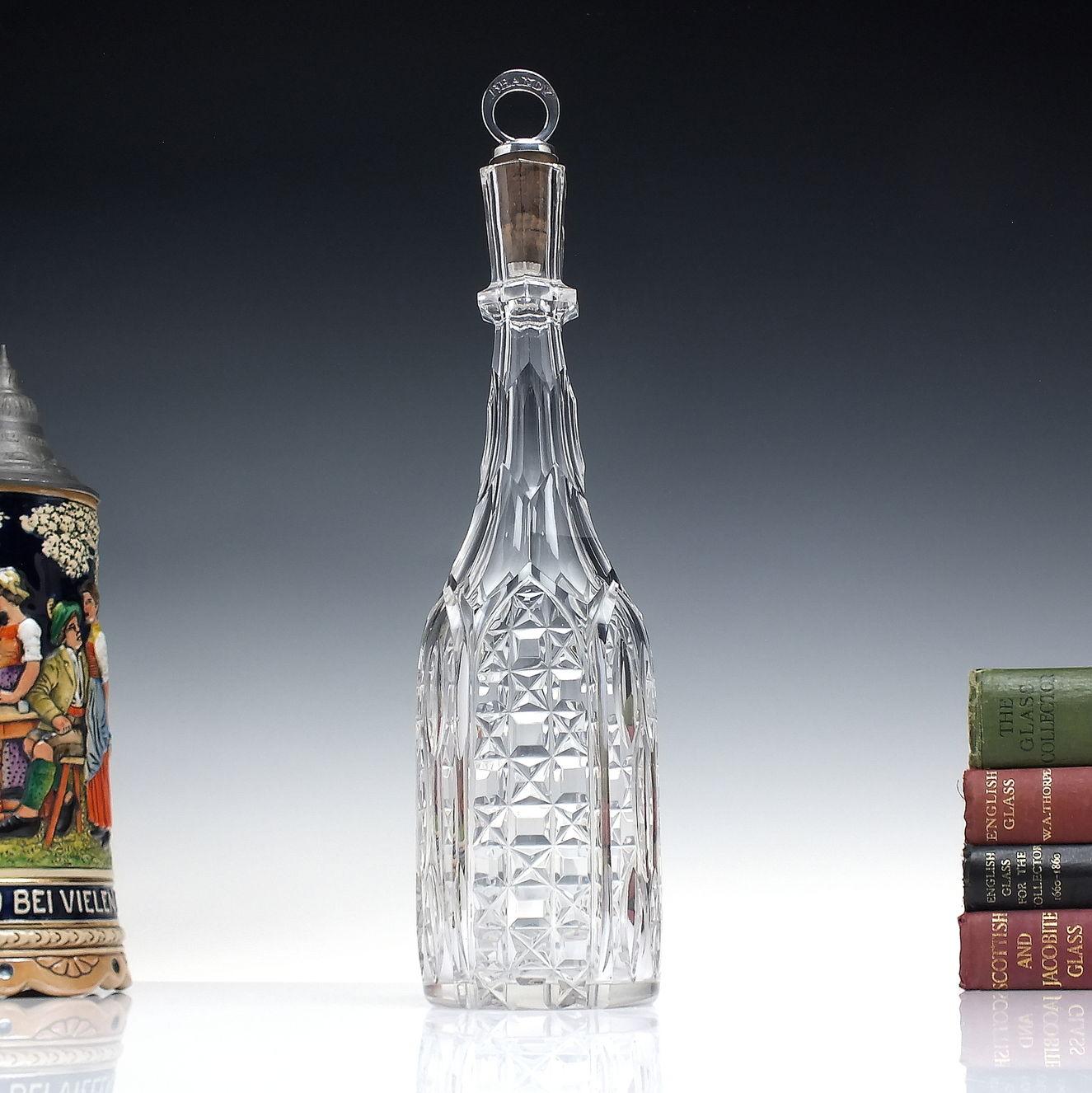 Antique 19th Century Cut Glass Serving Bottle or Decanter C1860 (1 of 9)