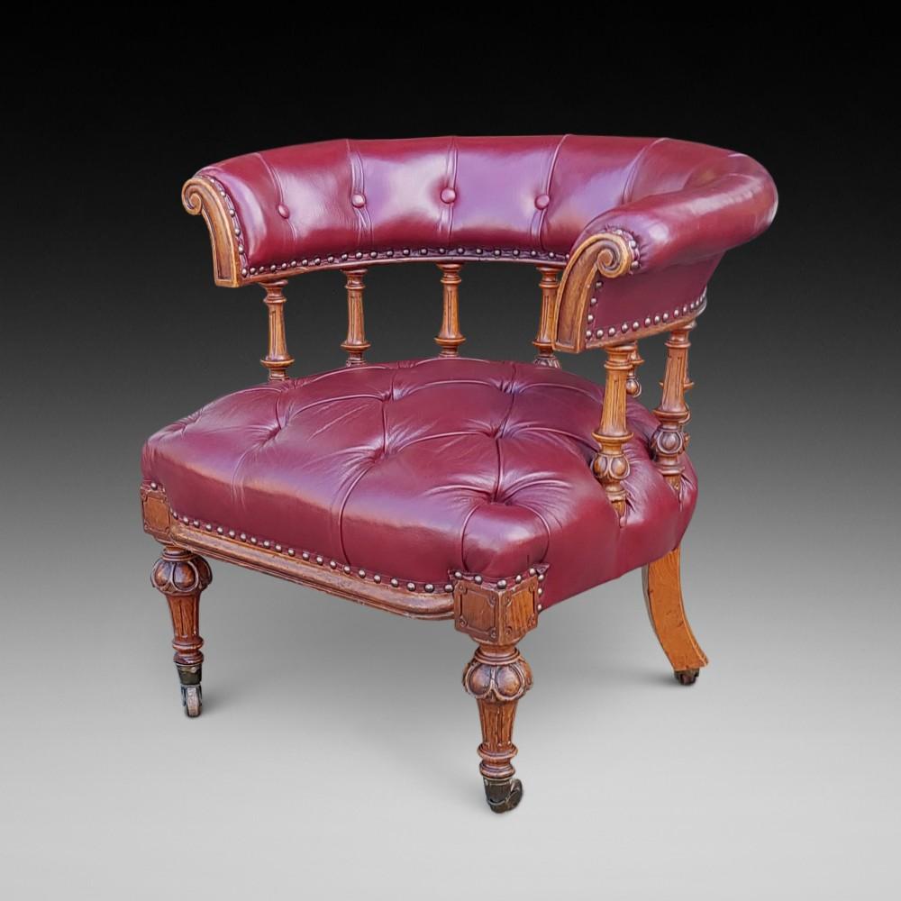 Victorian Mahogany Captain's Desk Chair (1 of 10)