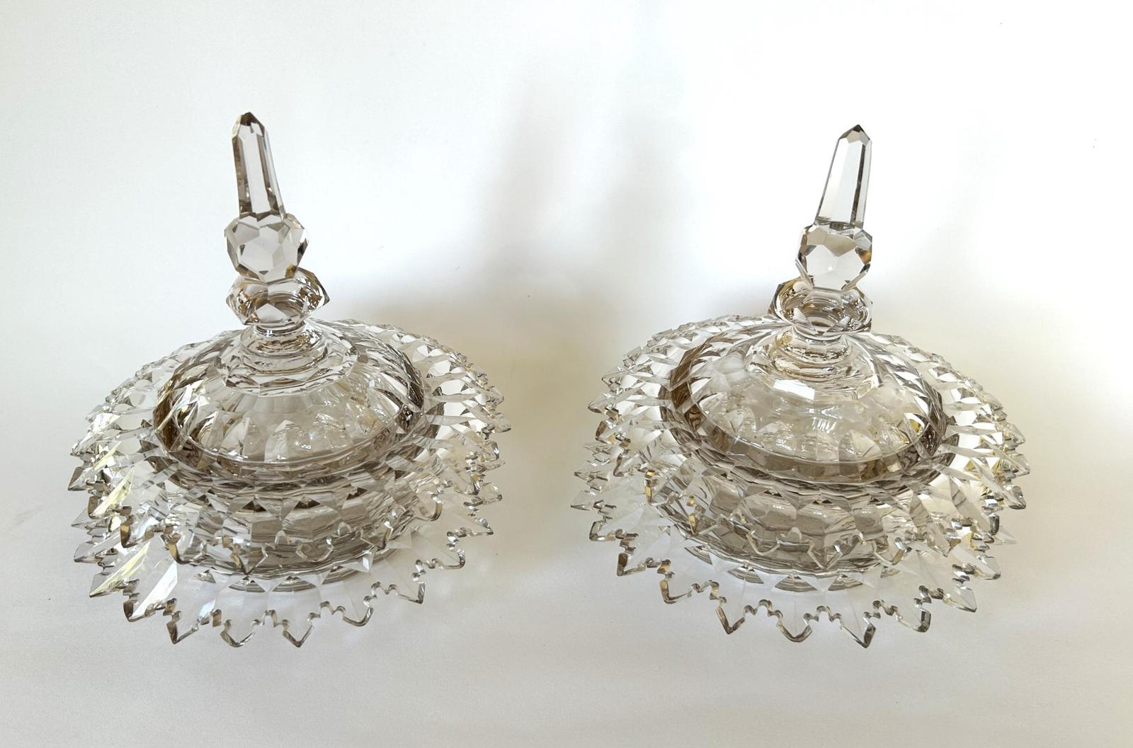 Fabulous Pair of Victorian Cut Glass Lidded Butter Dishes with Saucers (1 of 7) Fabulous Pair of Victorian Cut Glass Lidded Butter Dishes with Saucers (1 of 7)
