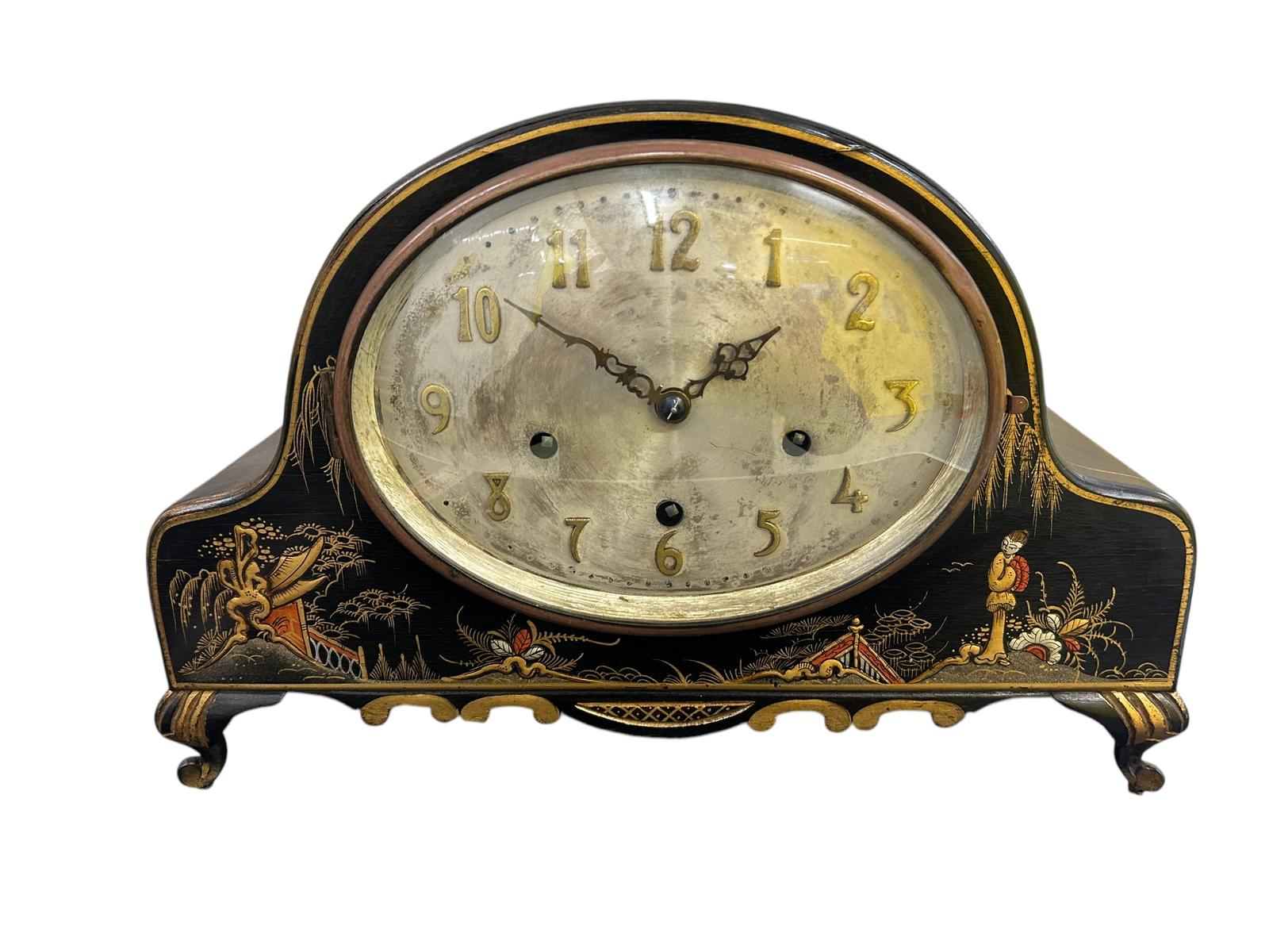 Wonderful Chinoiserie Decorated Westminster Chime Mantel Clock (1 of 12)