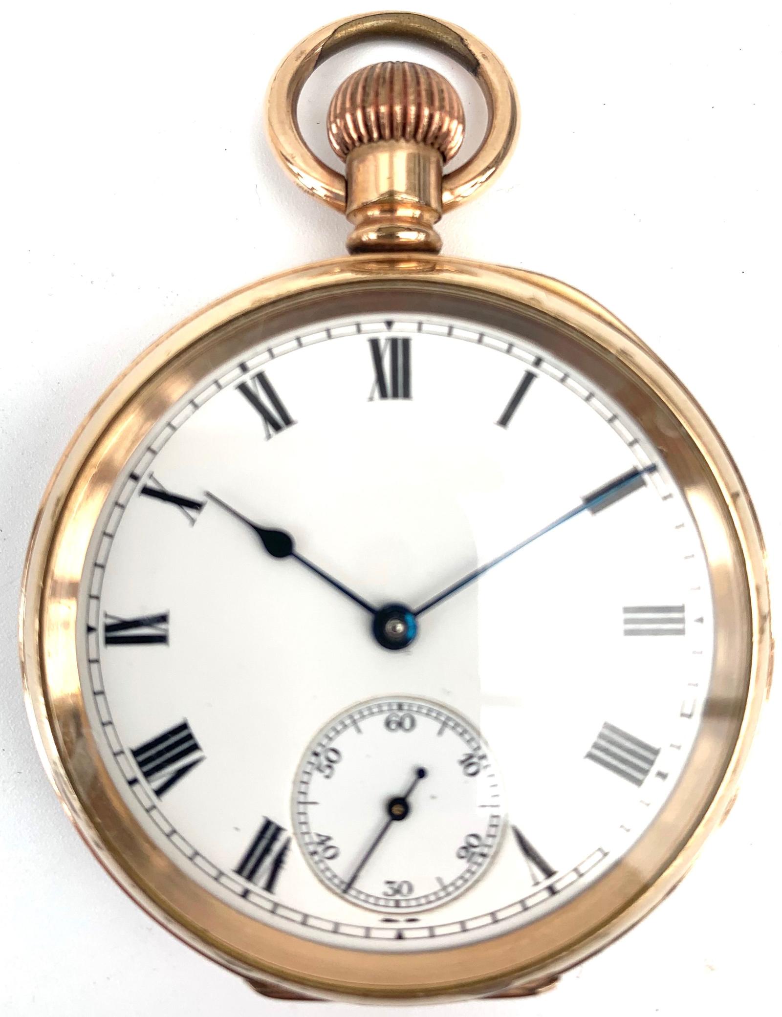 Keyless Wind Pocket Rolled Gold Open Faced Pocket – Waltham c.1900 (1 of 7)