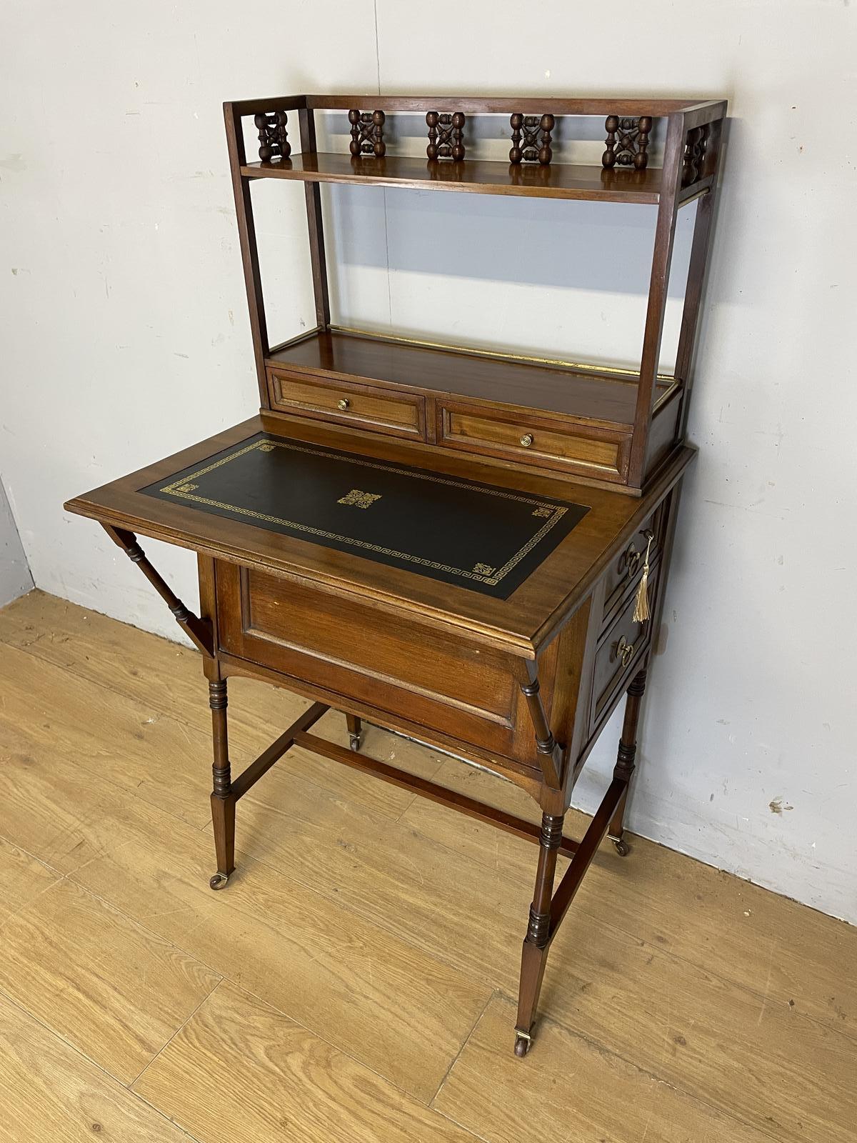 Liberty and Co Aesthetic Movement Walnut Writing Desk in the Manner of Christopher Dresser (1 of 15) Liberty and Co Aesthetic Movement Walnut Writing Desk in the Manner of Christopher Dresser (1 of 15)