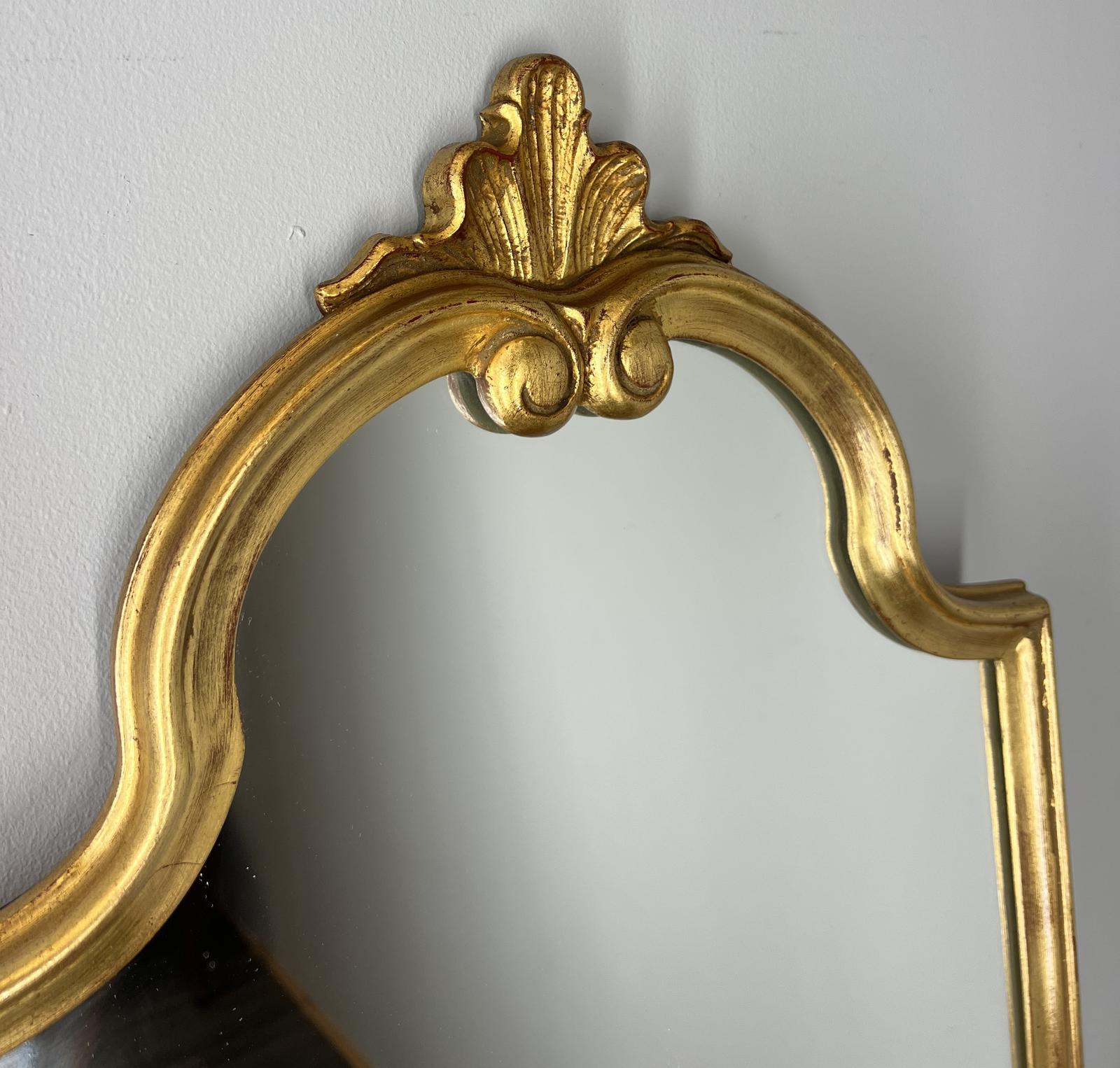 Mirror Vintage French Gilt Wall Mirror with Ornate Shell Crest Frame (1 of 8)