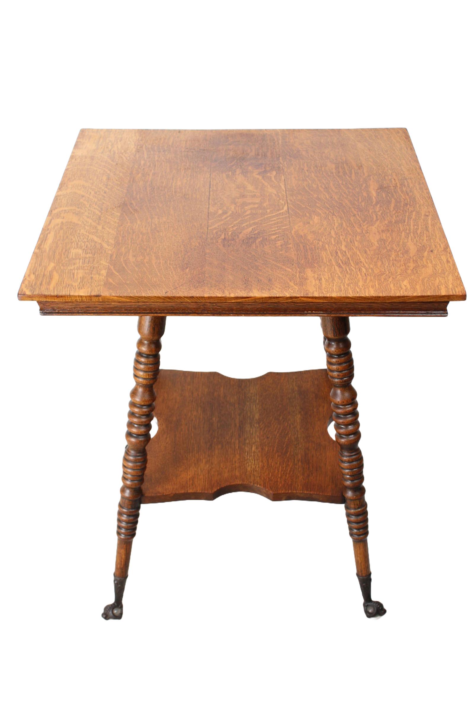 Antique American Oak Side Table (1 of 13)