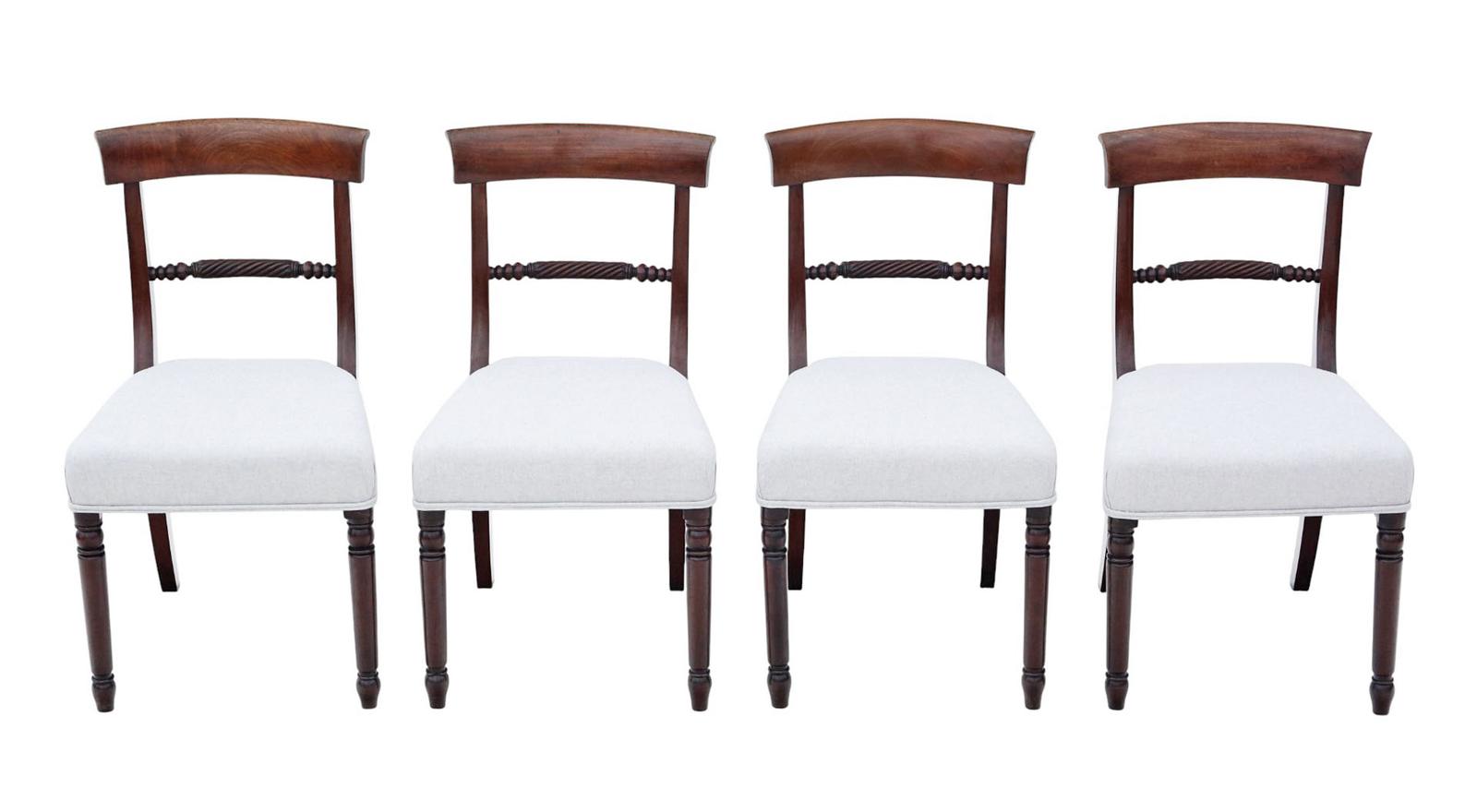 Antique 19th Century Mahogany Set of 4 Dining Chairs – Fine Quality Furniture (1 of 6)