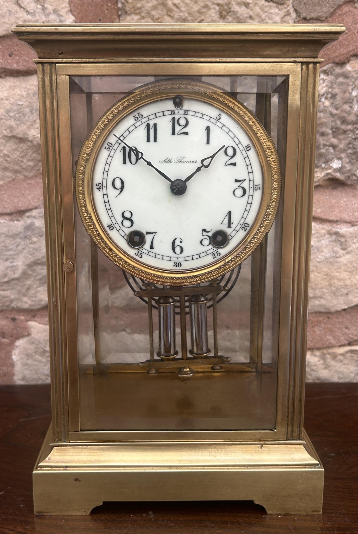 Wonderful Seth Thomas Four Glass Case Mantel Clock - Ca 1900 (1 of 12)