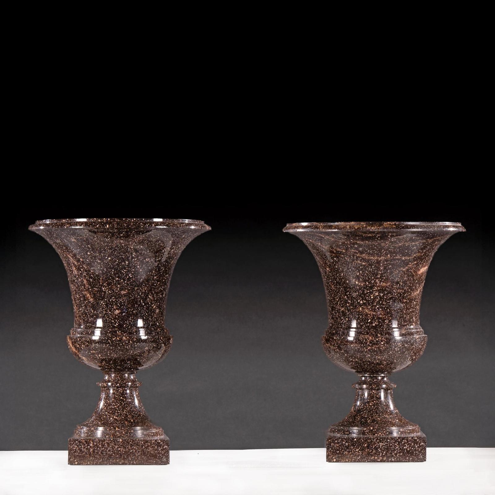 Grand Pair of Early 19th Century Swedish Blyberg Porphyry Campana Urns (1 of 8) Grand Pair of Early 19th Century Swedish Blyberg Porphyry Campana Urns (1 of 8)