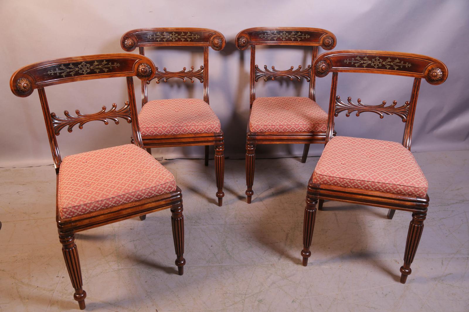 A Superb Set of 4 Regency Period Dining Chairs (1 of 9)