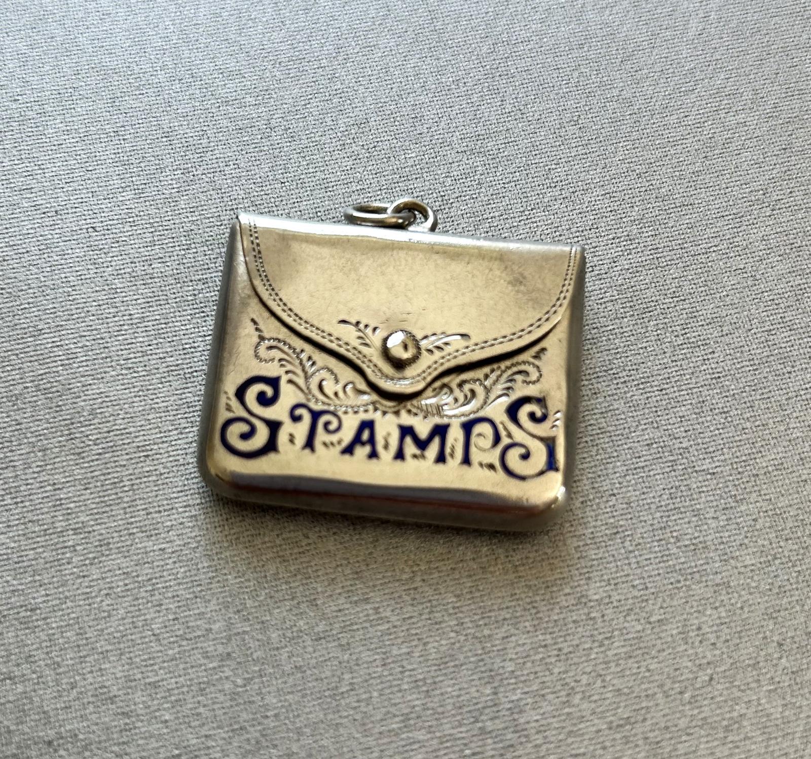 Edwardian Silver & Enamel Novelty Silver Stamps Envelope (1 of 4)