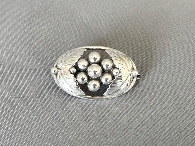 Superb Art Deco Danish Silver Floral Brooch (1 of 6)