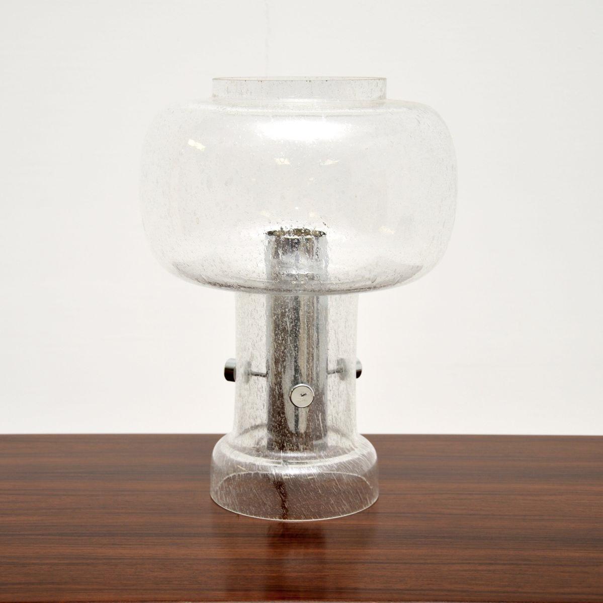 Vintage French Glass & Chrome Table Lamp (1 of 7)