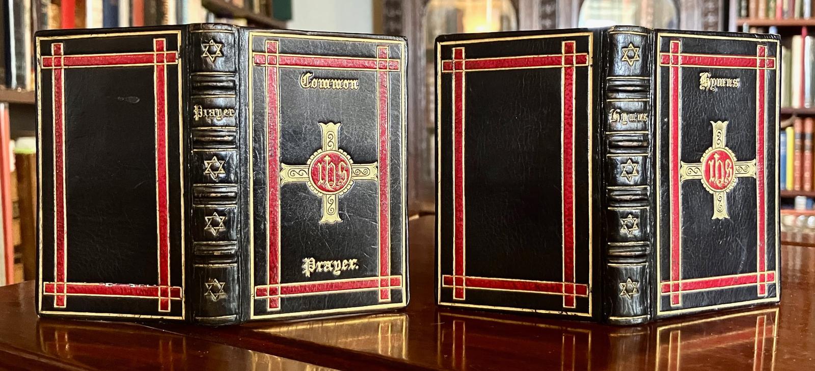 1860 Book of Common Prayer & Hymns 2 Leather Vols in Slipcase Miniature Edition (1 of 4)