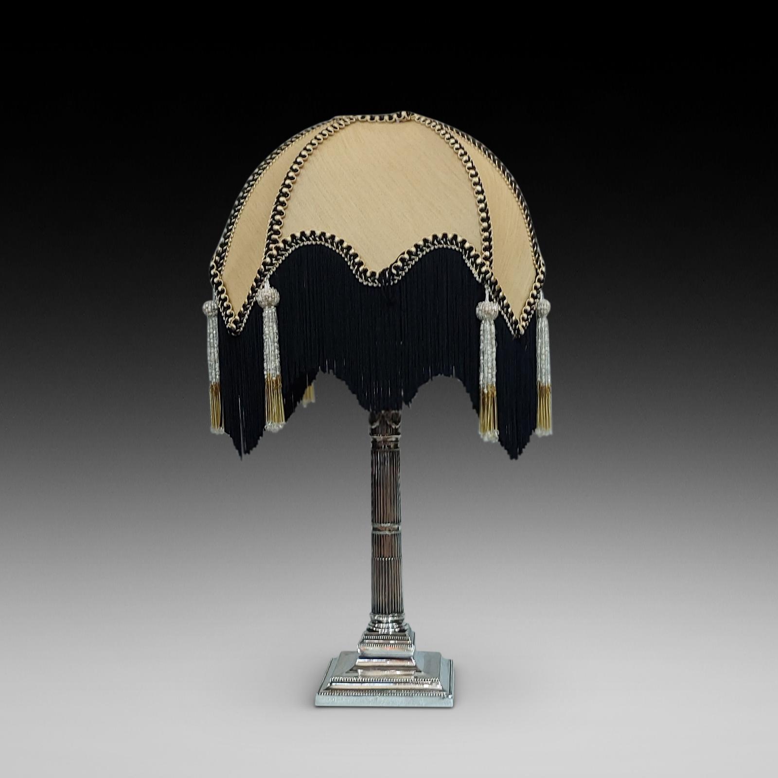 Victorian Silver Plated Neoclassical Table Lamp (1 of 8)