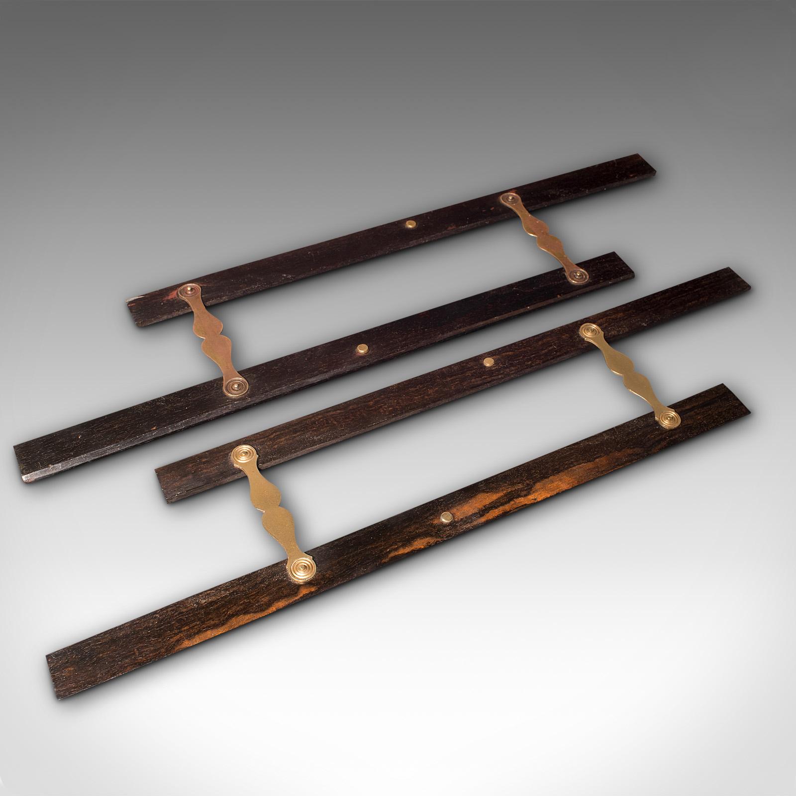 Pair of Antique Parallel Rulers, English, Coromandel, Draughtsman's Instrument (1 of 12)