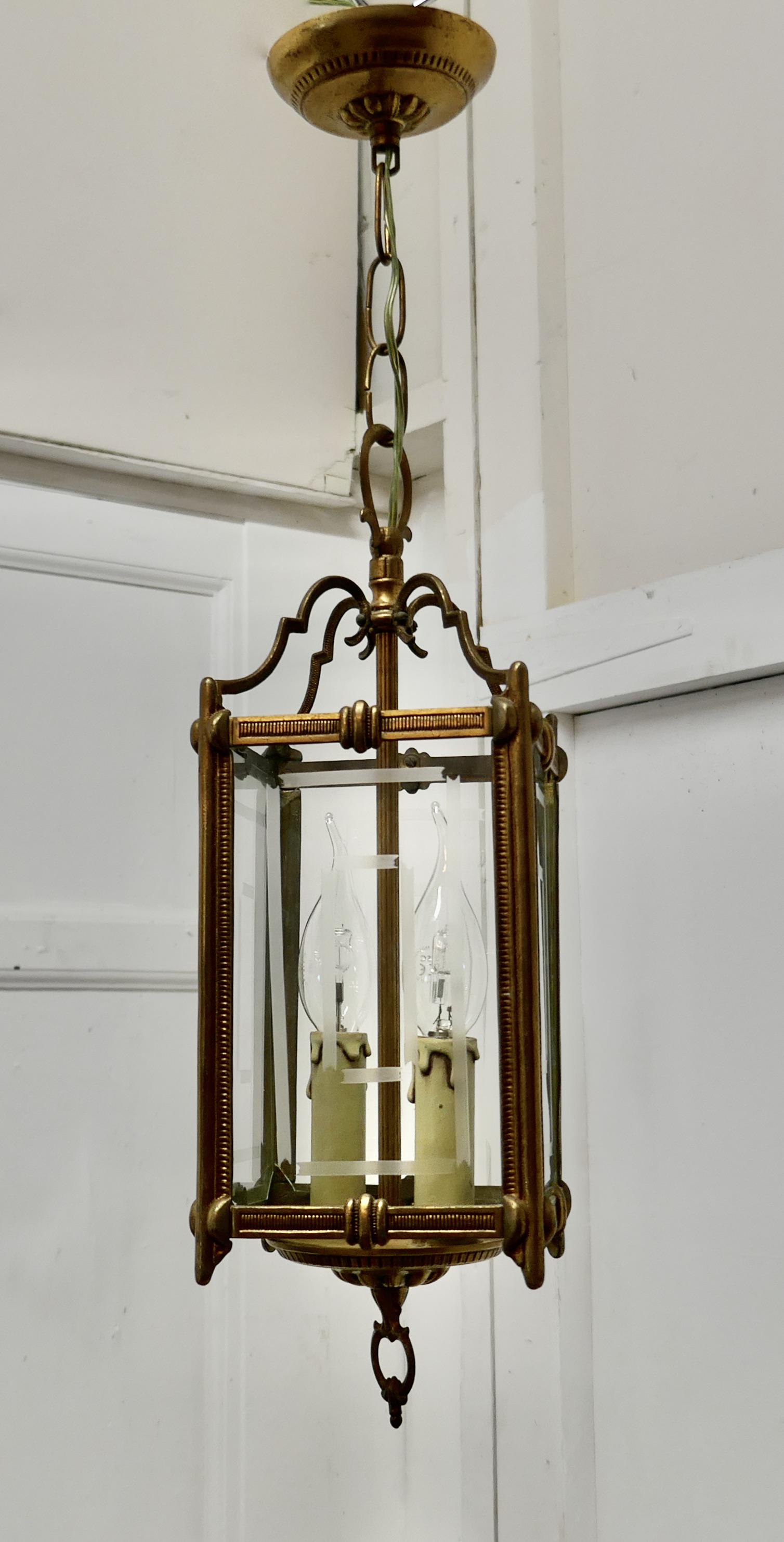 Superb Quality Art Deco French Brass & Etched Glass Lantern (1 of 5) Superb Quality Art Deco French Brass & Etched Glass Lantern (1 of 5)