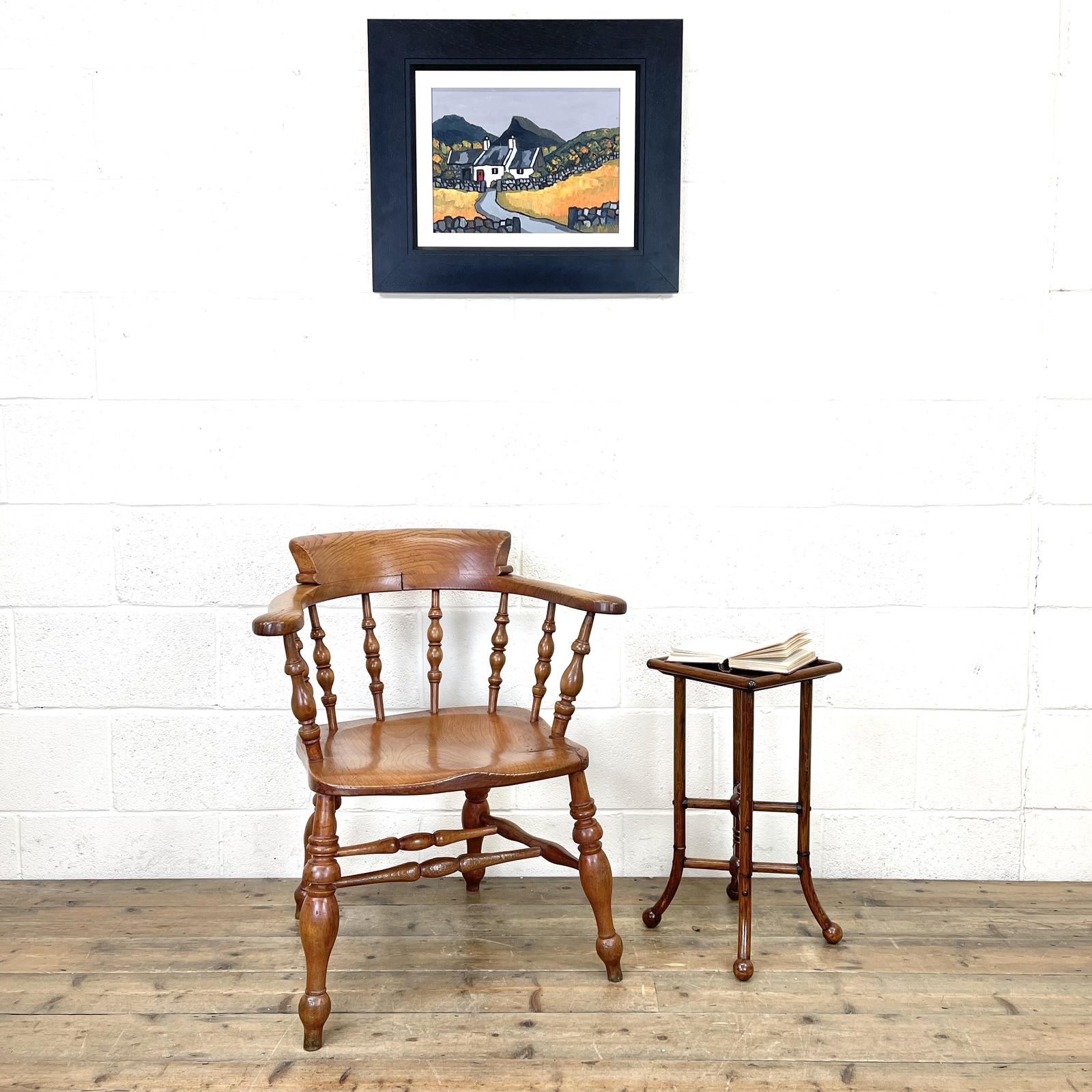 Antique Elm Captain's Chair (1 of 8) Antique Elm Captain's Chair (1 of 8)