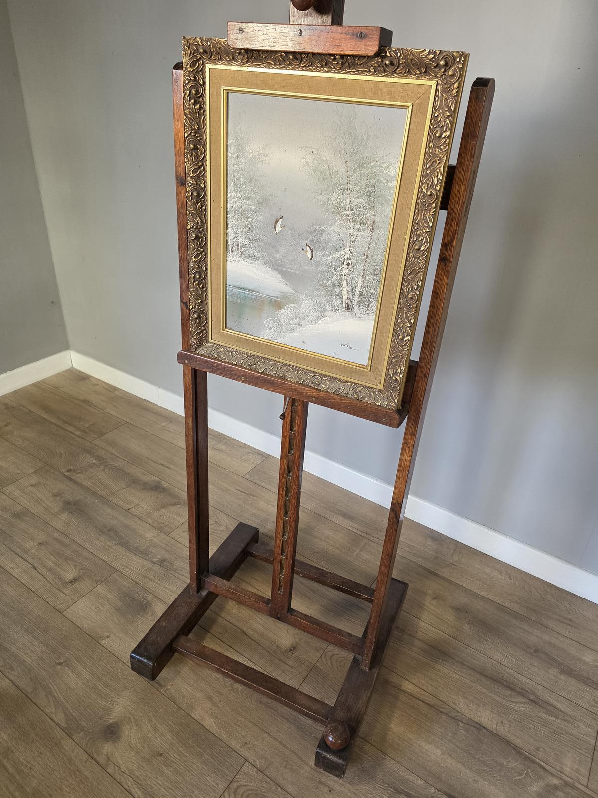 Edwardian Oak Easel Board c.1910 (1 of 14)