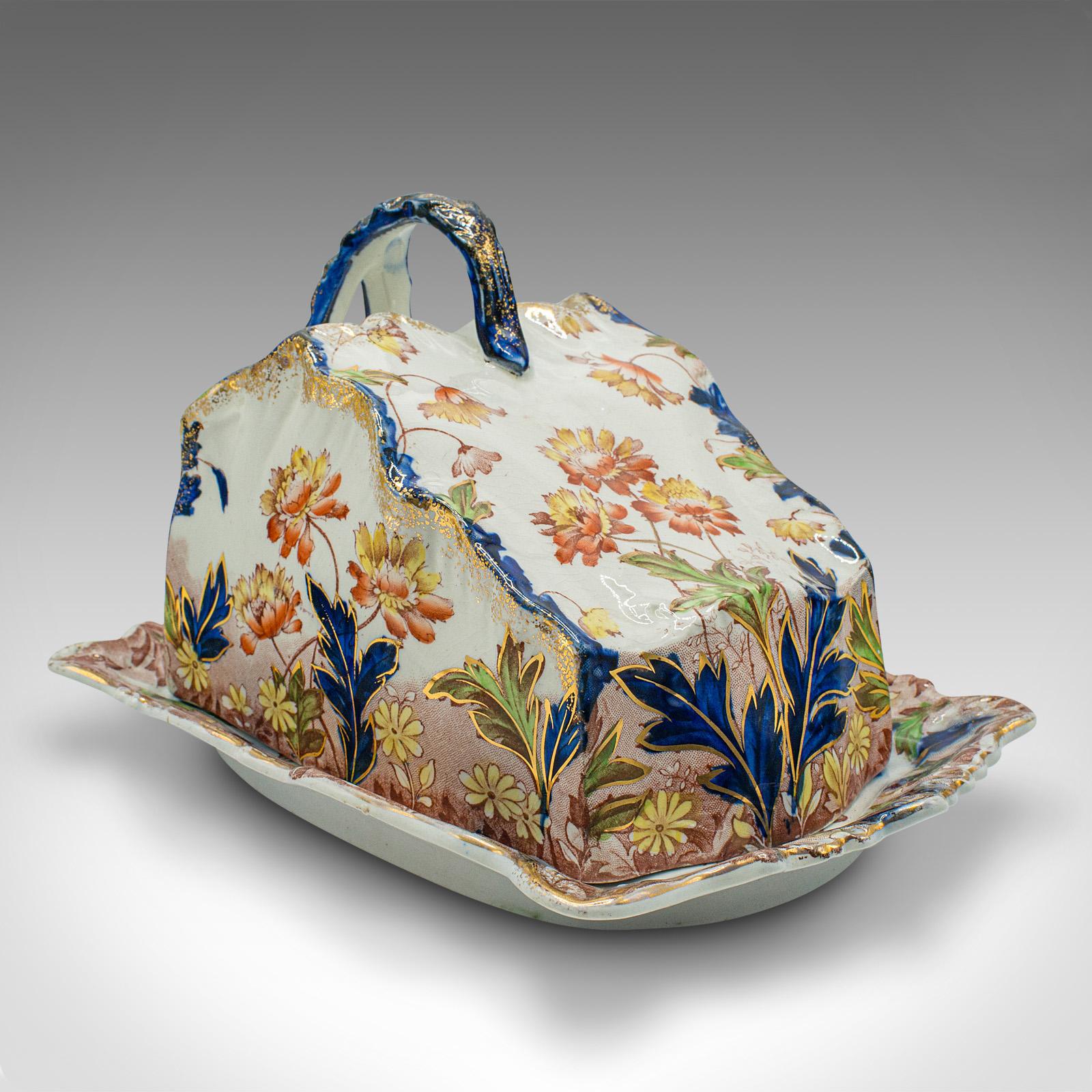 Antique Decorative Cheese Keeper, English, Kitchen, Butter Dish, Victorian, 1890 (1 of 12)