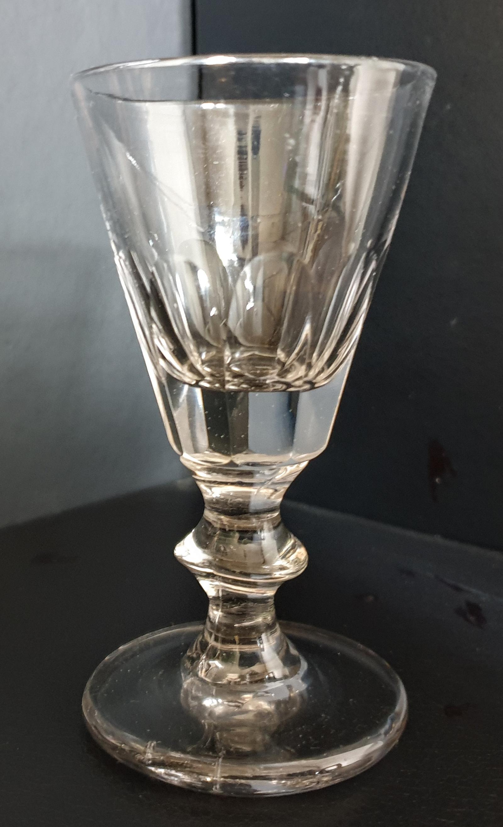 William IV Facet Cut Wine Glass c.1835 (1 of 4)