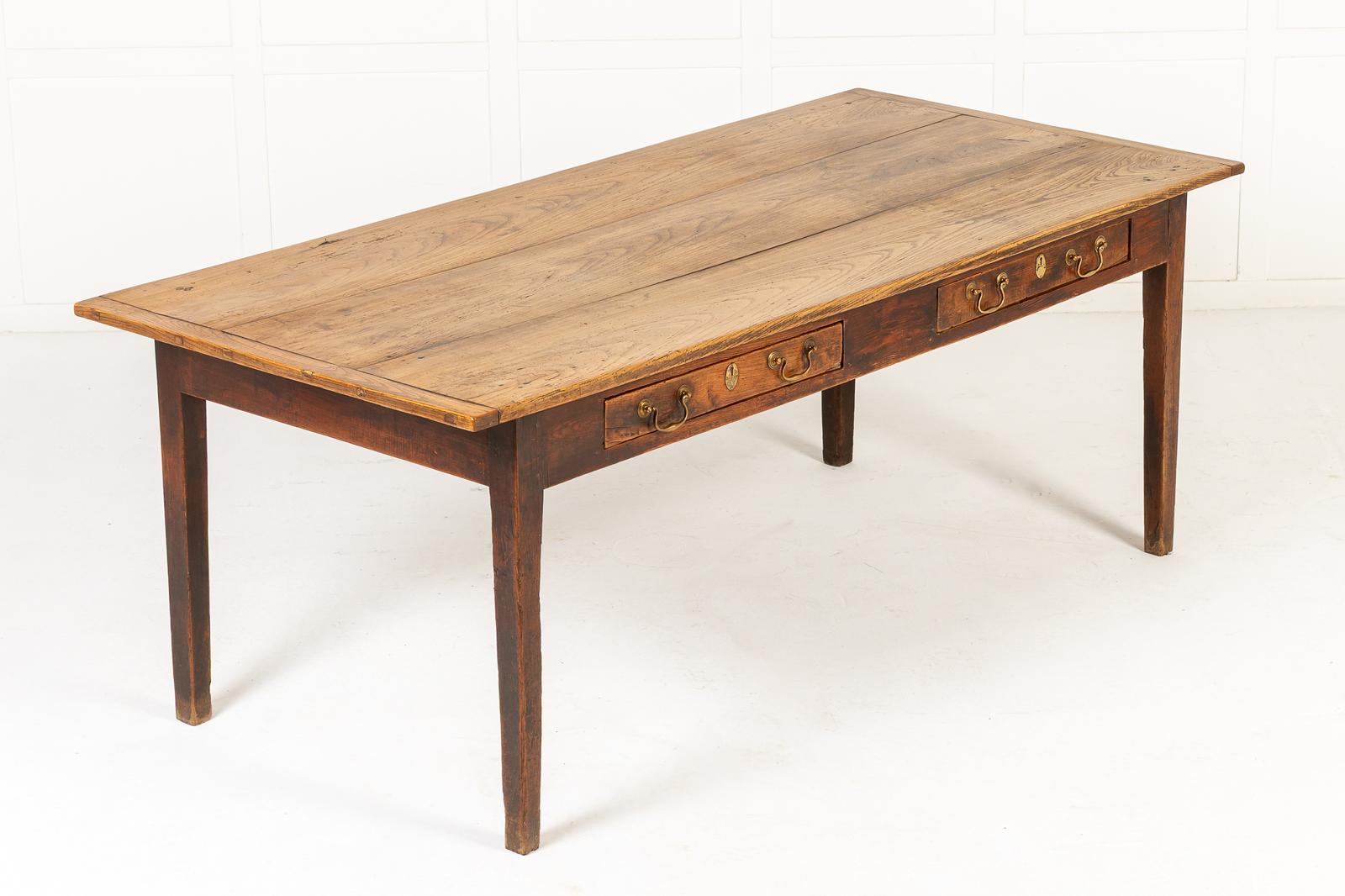 19th Century English Oak & Ash Farmhouse Table (1 of 10)