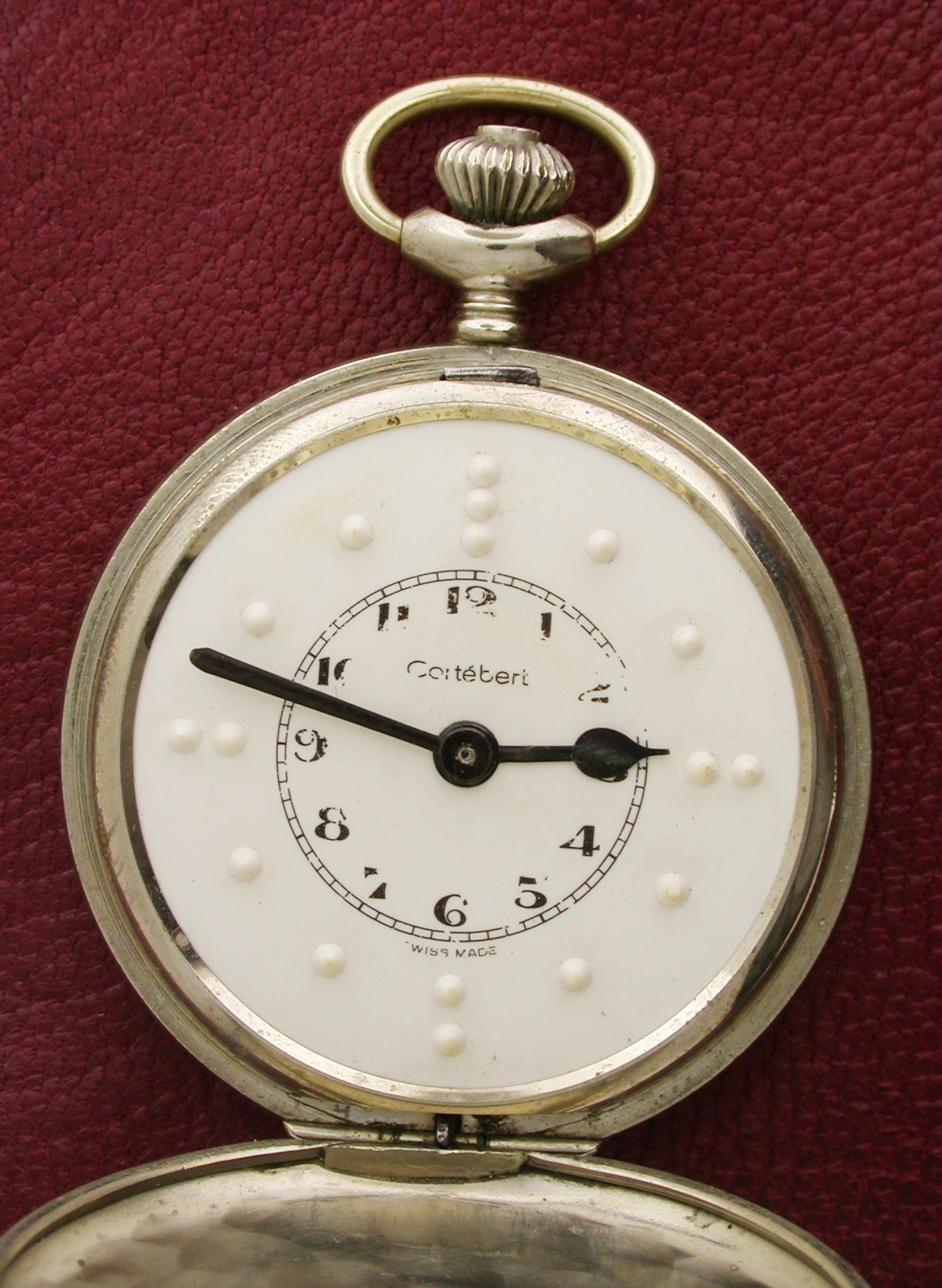 Corterbert Braille Full Hunter Swiss Pocket Watch - 1950s (1 of 6) Corterbert Braille Full Hunter Swiss Pocket Watch - 1950s (1 of 6)