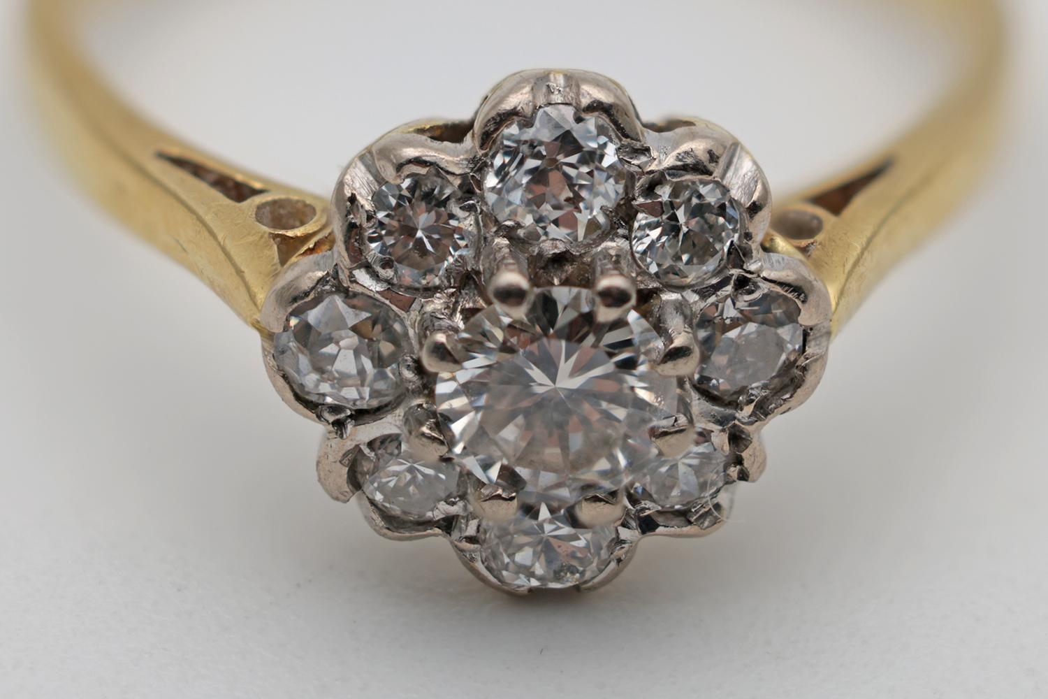 Mid 20th Century Diamond Cluster Ring (1 of 4)