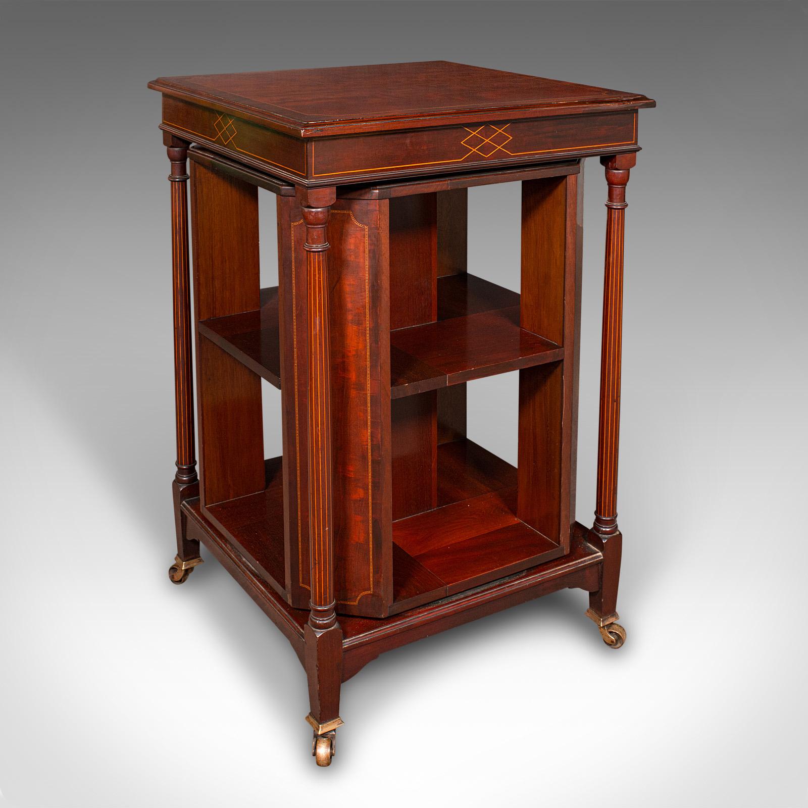 Antique Rotary Bookcase, English, Revolving Library Cabinet, Edwardian, C.1910 (1 of 12)