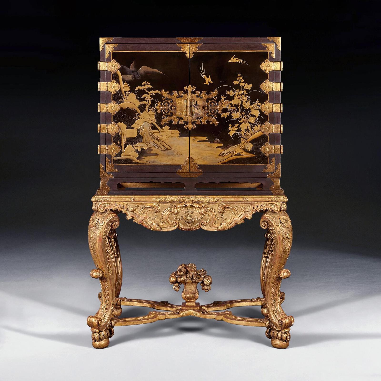17th Century Japanese Lacquer Cabinet On French Giltwood Regence Stand (1 of 11)