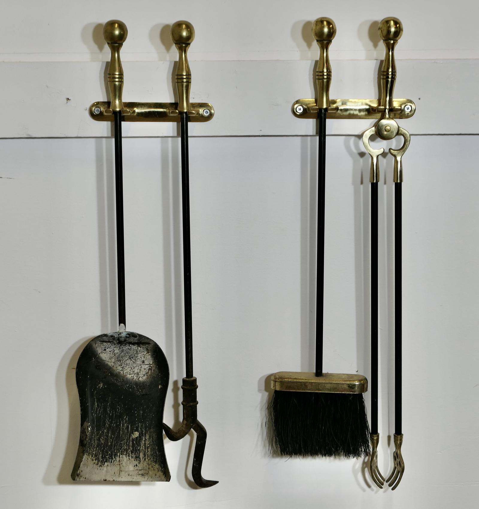 19th Century Fireside Companion Set / Long Fireside Tools (1 of 5)
