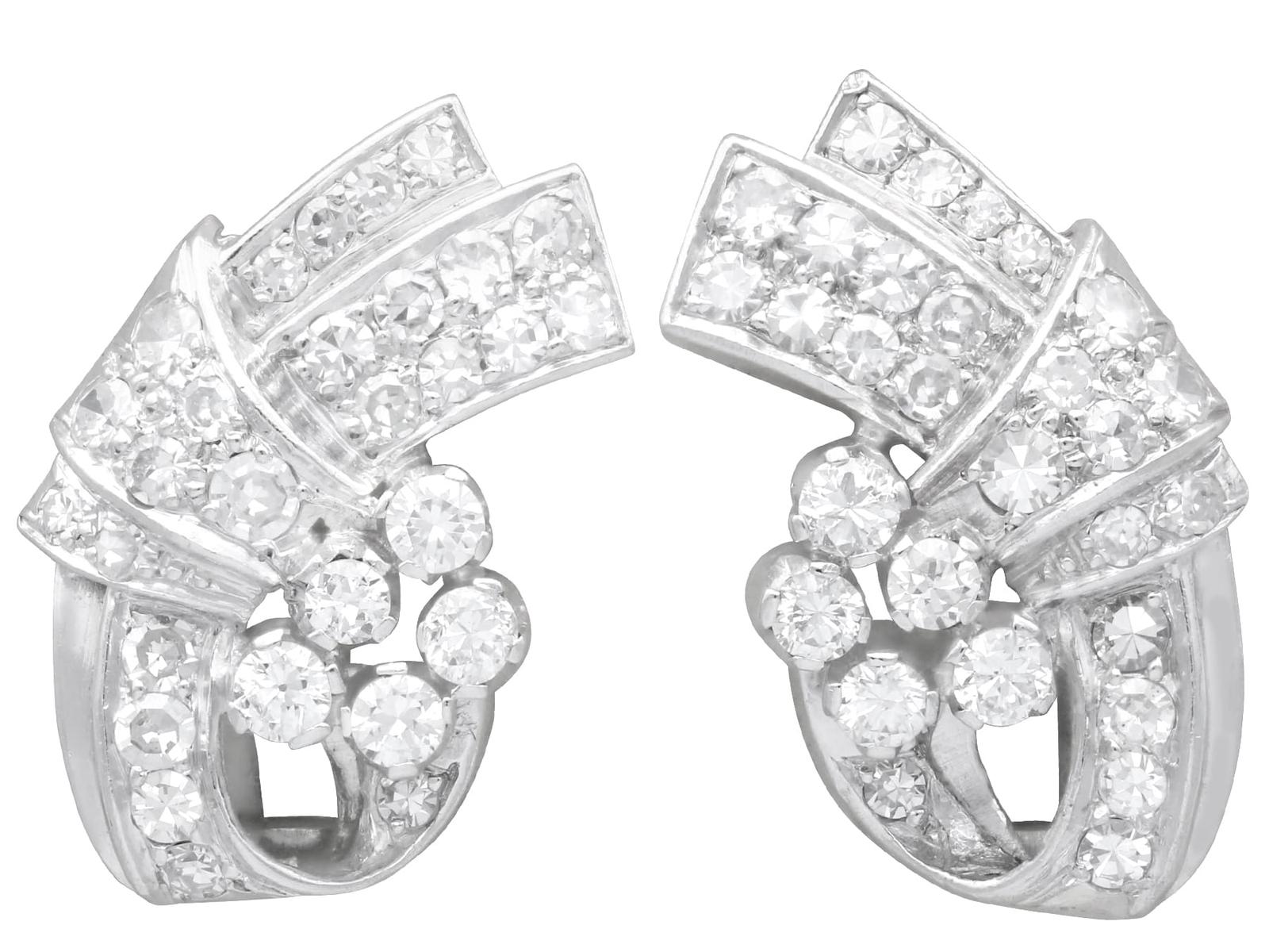 3.52ct Diamond & Platinum Earrings c.1935 (1 of 9)