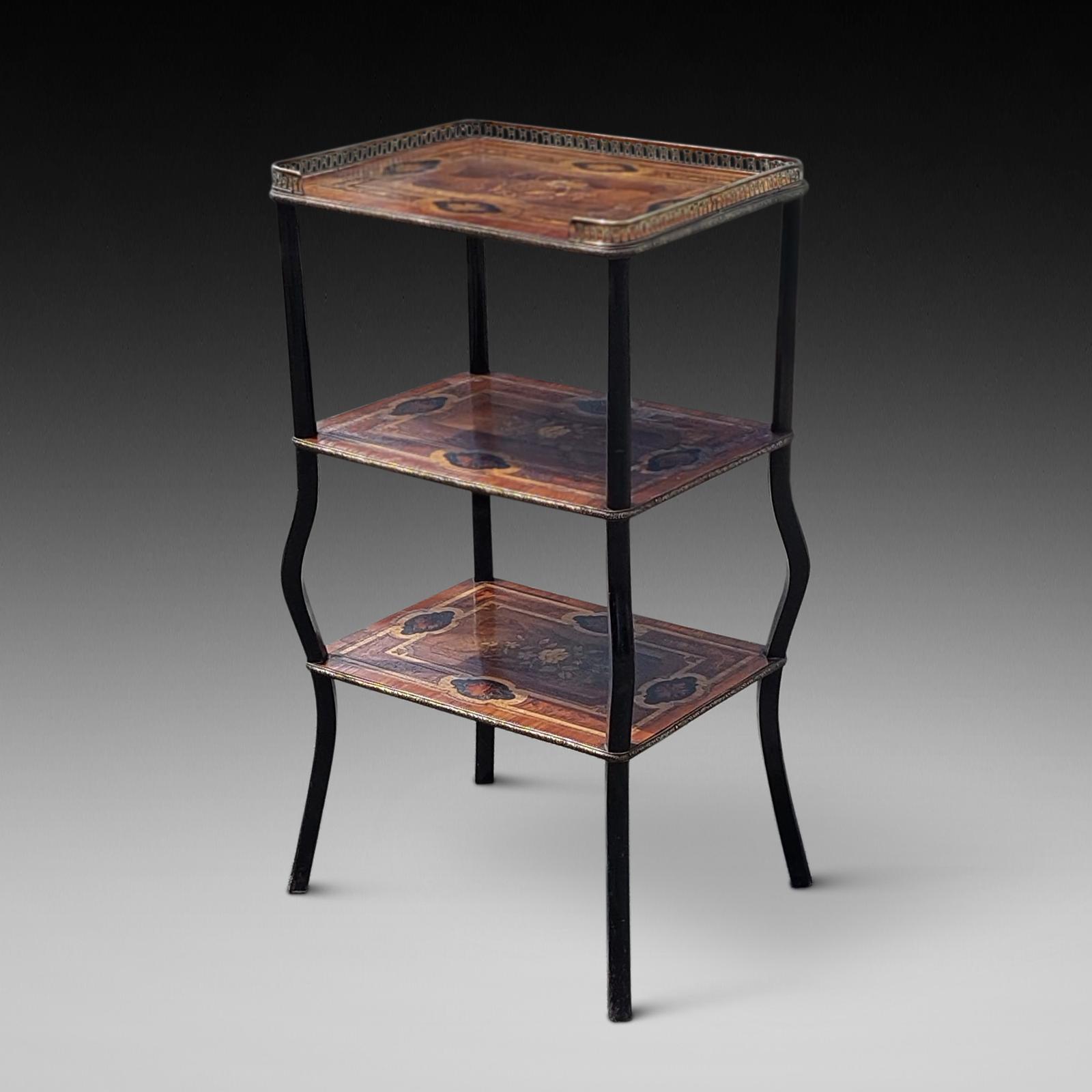 Late Victorian Marquetry Whatnot Stand (1 of 6)