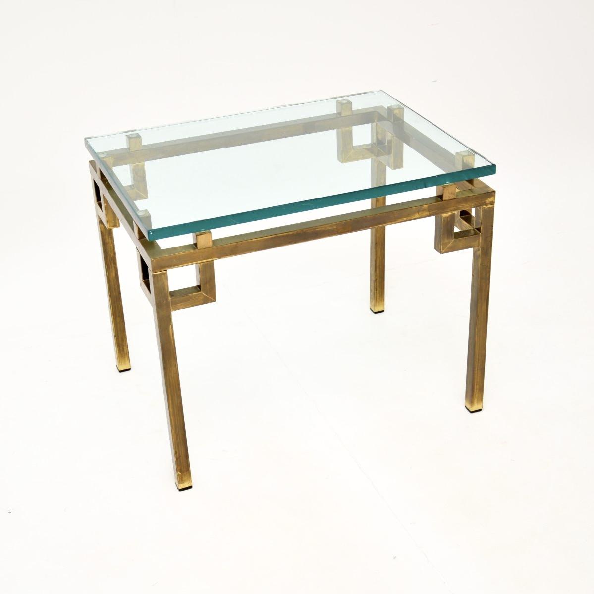 Vintage French Brass & Glass Side Table (1 of 7) Vintage French Brass & Glass Side Table (1 of 7)