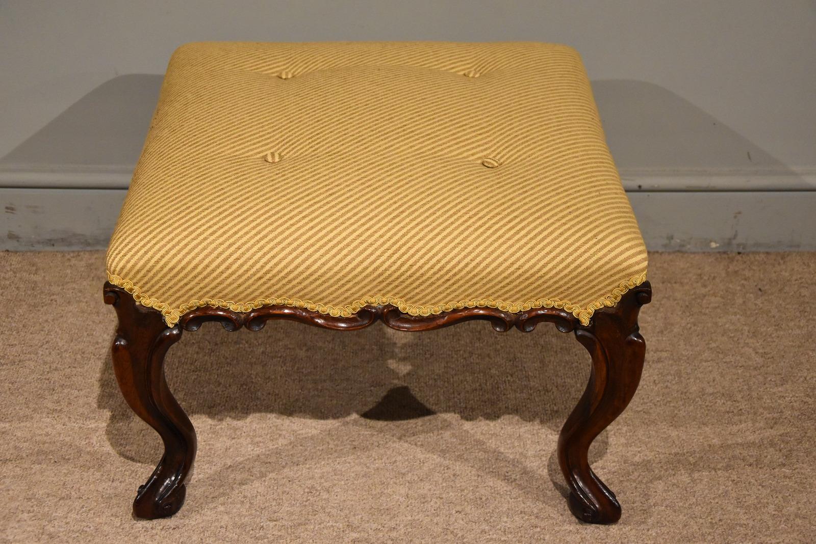 Victorian Carved Rosewood English Stool (1 of 5)